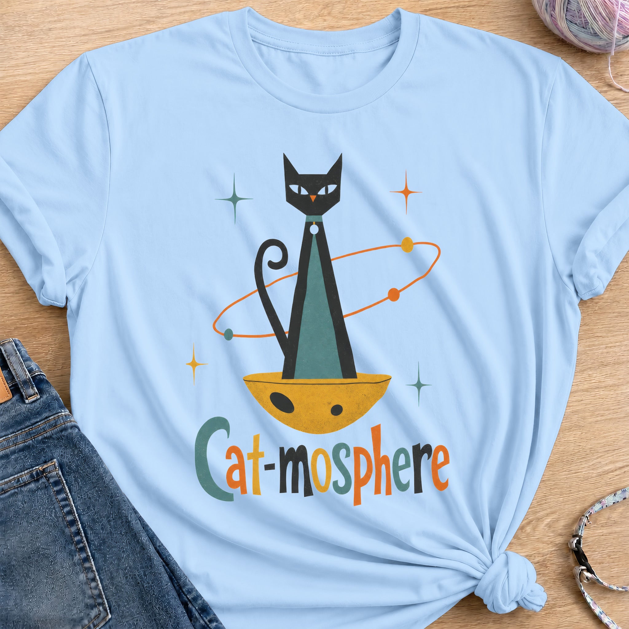 Catmosphere T-Shirt — Light Blue