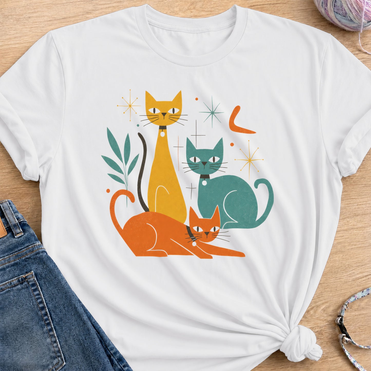 Retro Cats T-Shirt — White