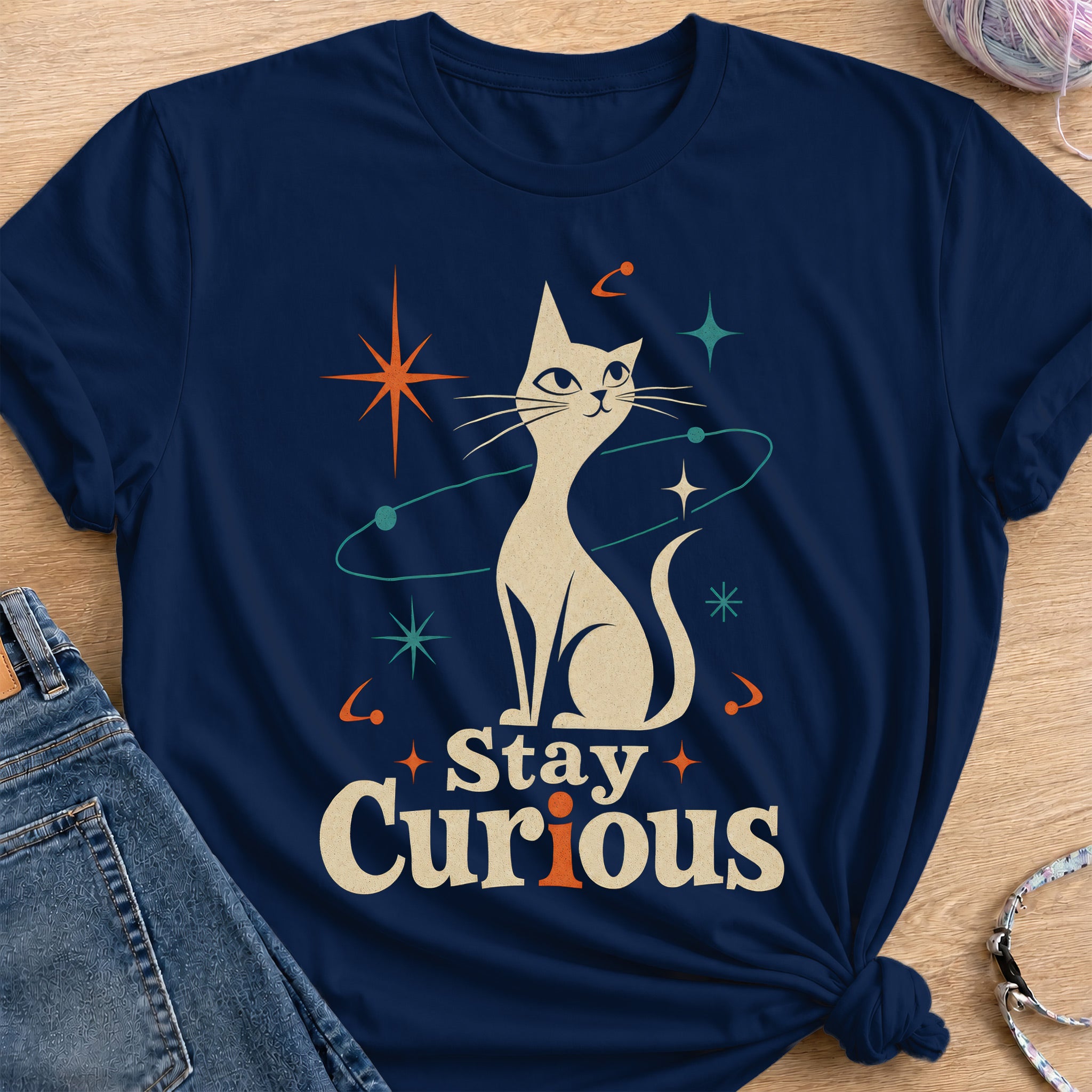 Stay Curious T-Shirt — Navy