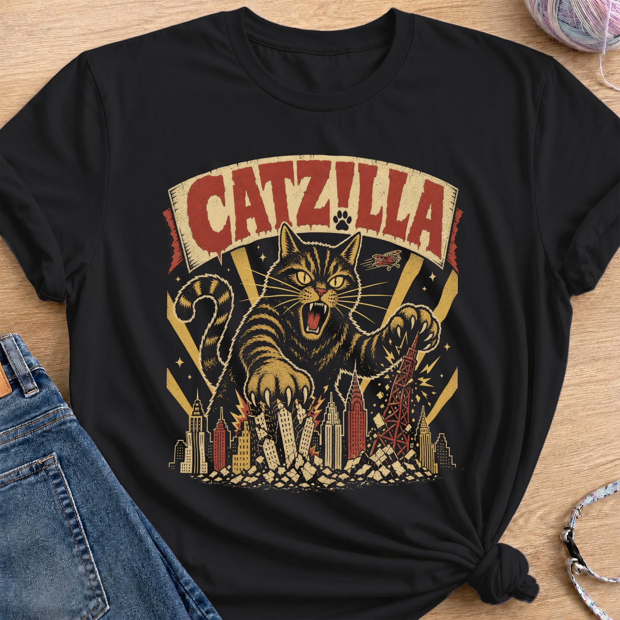 Catzilla T-Shirt — Black