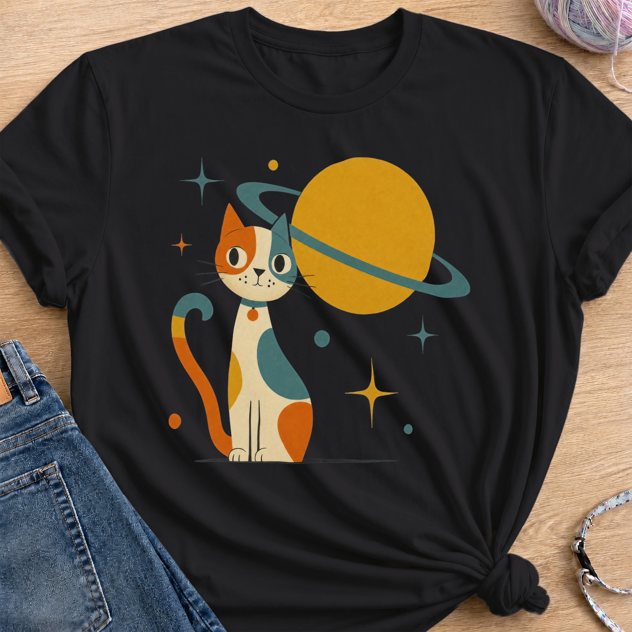 Atomic Cat T-Shirt — Black