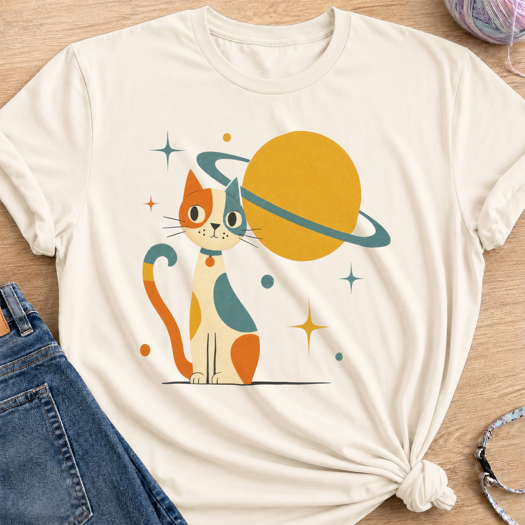 Atomic Cat T-Shirt — Natural
