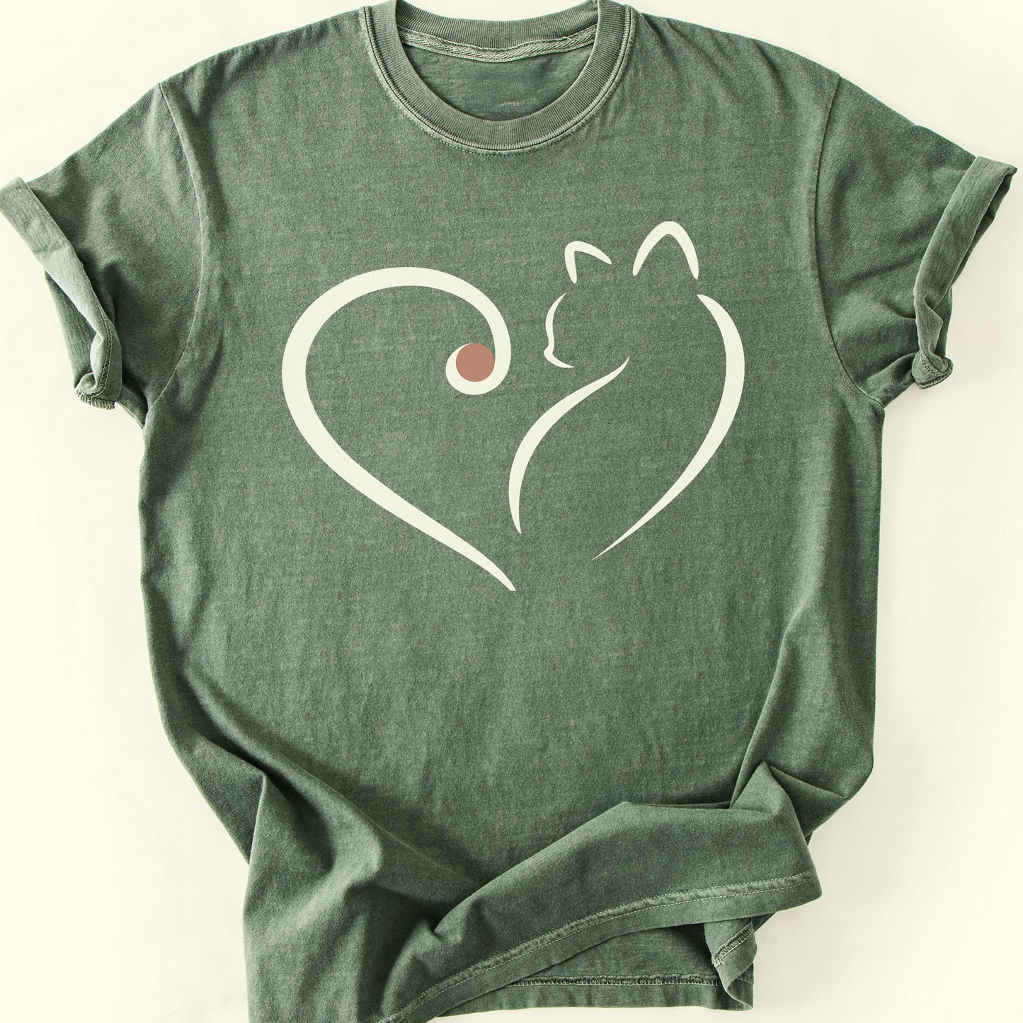 Purrfect Love T-Shirt — Moss