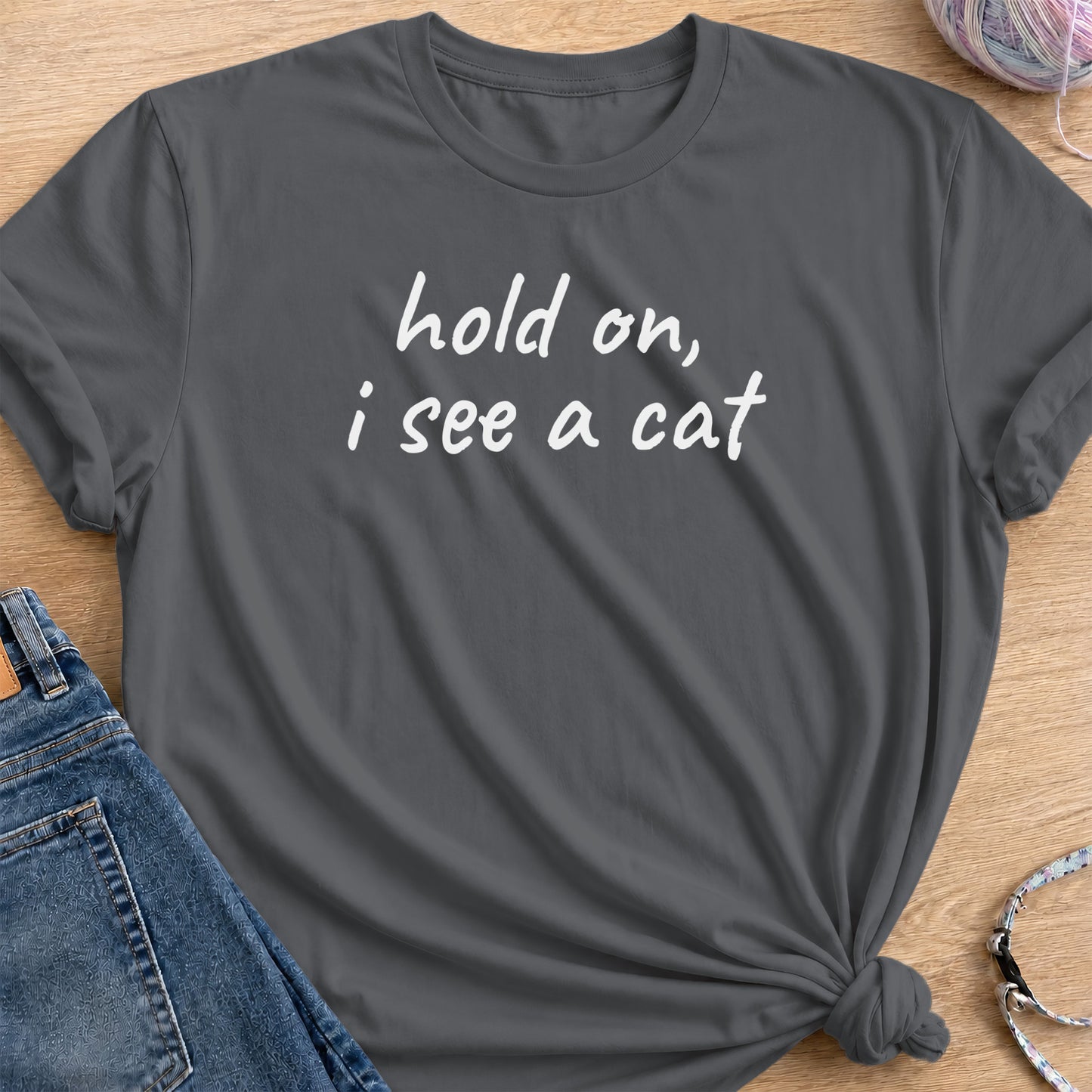 I see a cat T-shirt — Charcoal