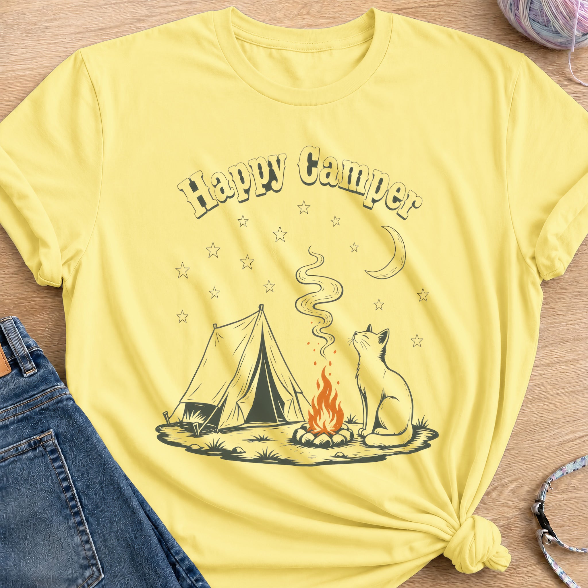 Happy Camper T-Shirt — Cornsilk
