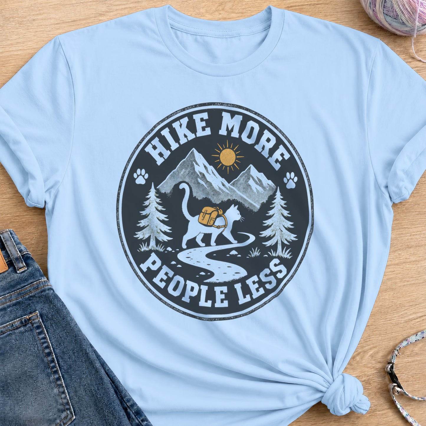 Hike More T-Shirt — Light Blue