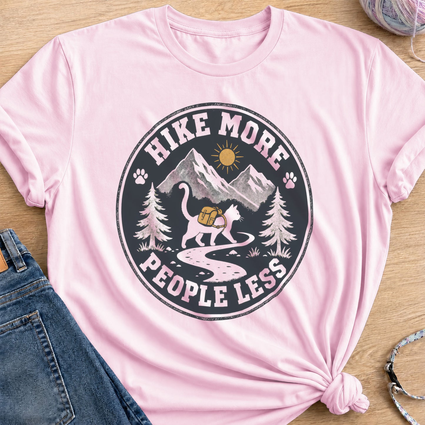 Hike More T-Shirt — Light Pink