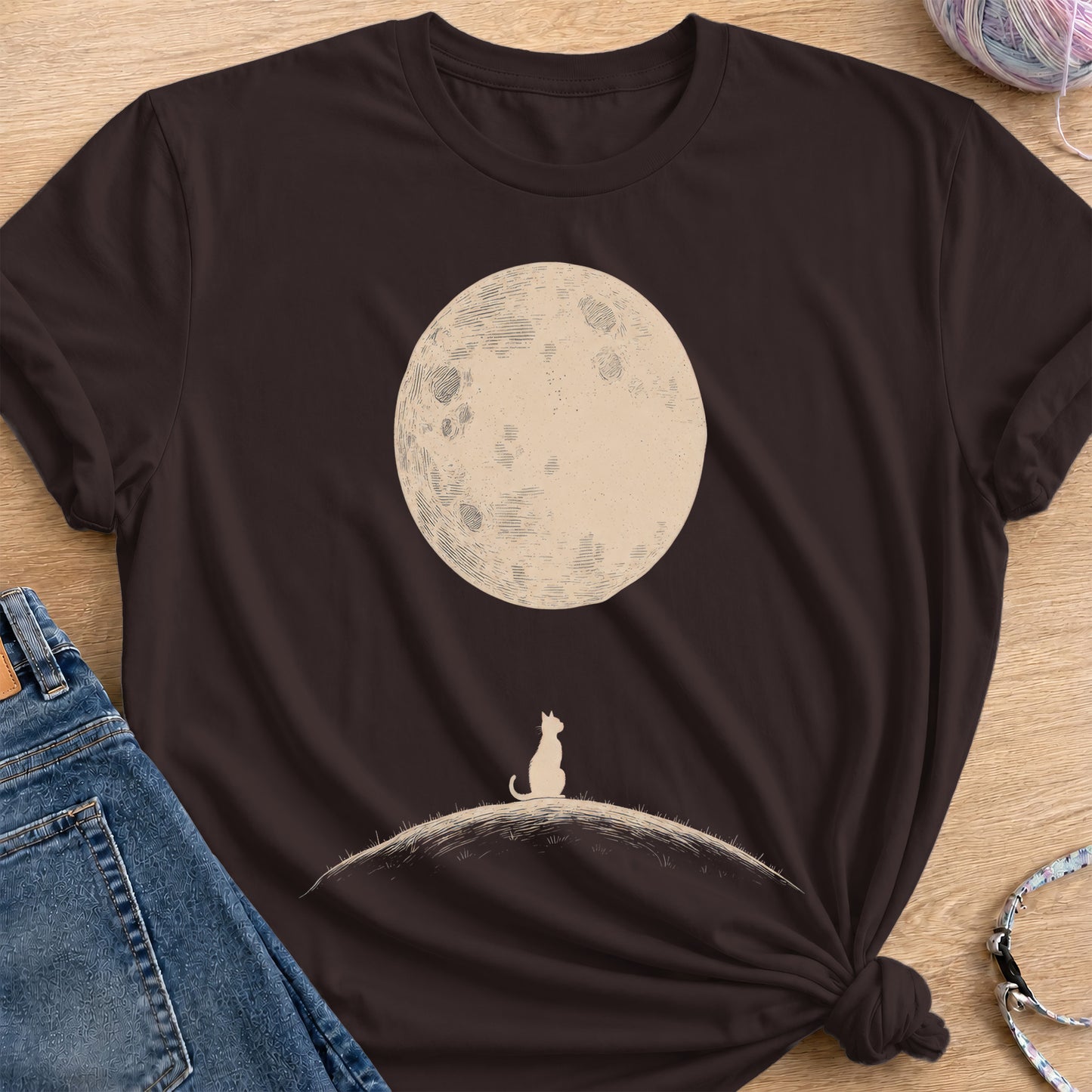 Hilltop Moon T-Shirt — Dark Chocolate