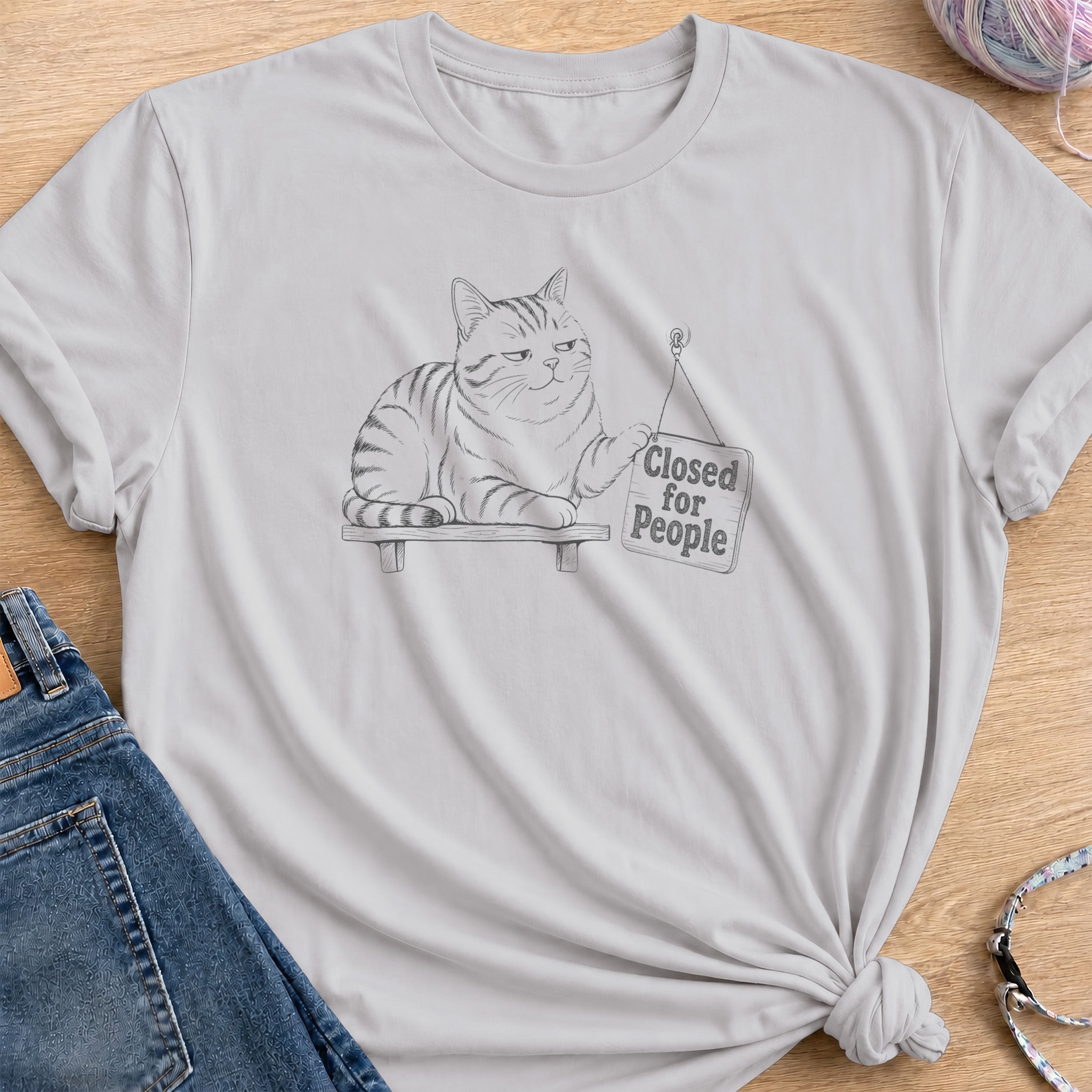 Closed for People T-Shirt — Ice Grey