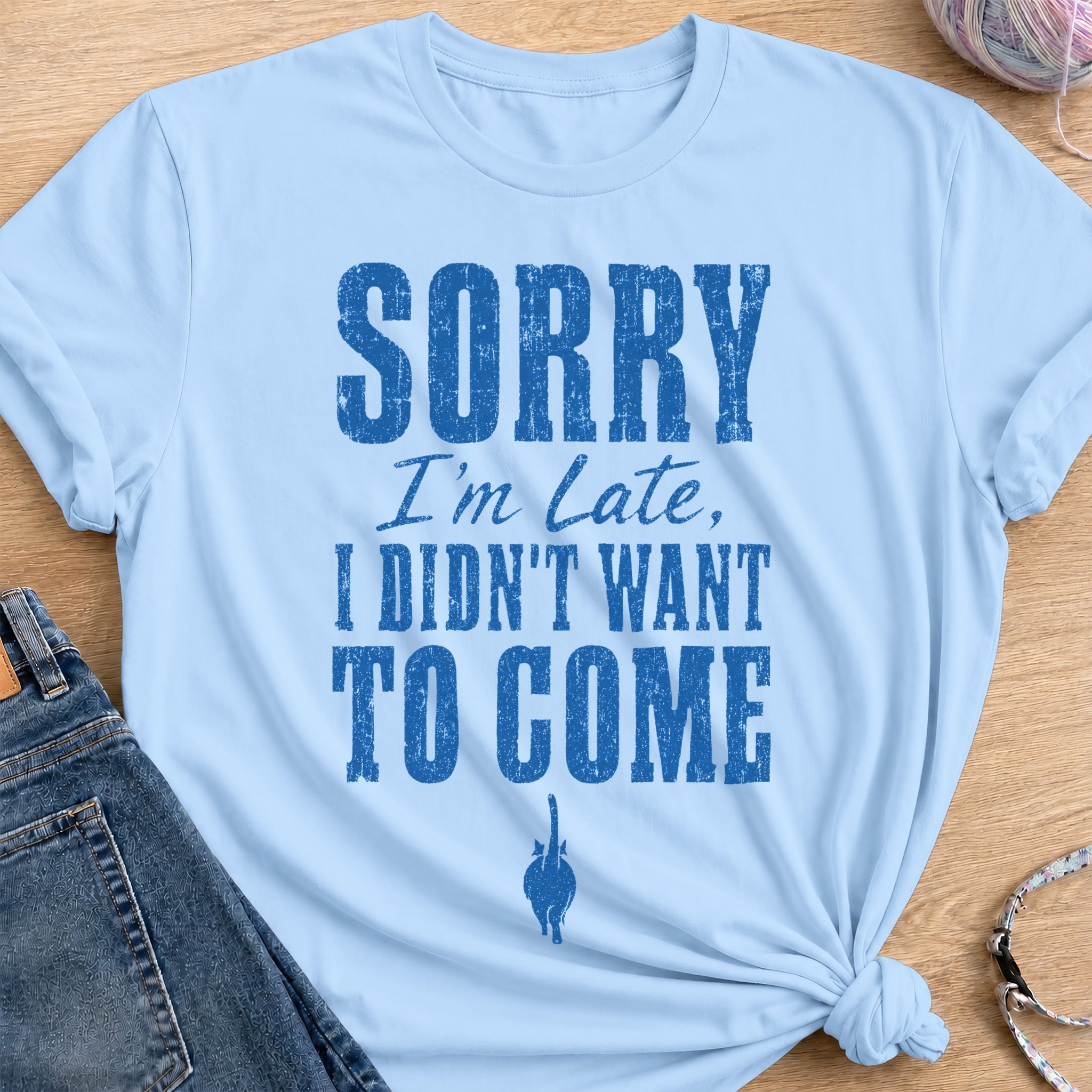 Late Apology T-Shirt — Light Blue