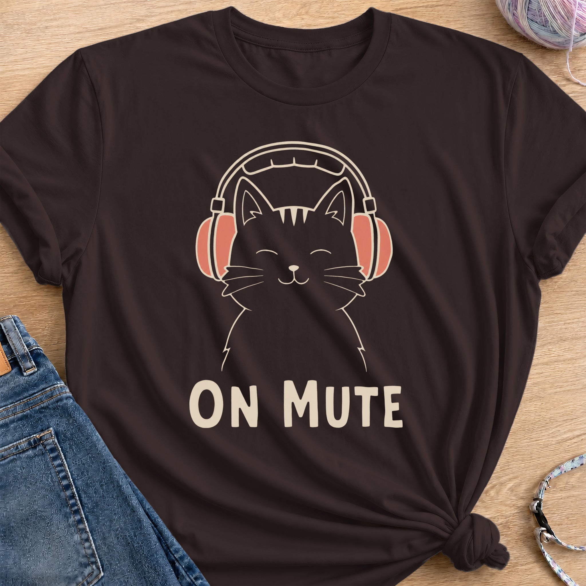 On Mute T-Shirt — Dark Chocolate