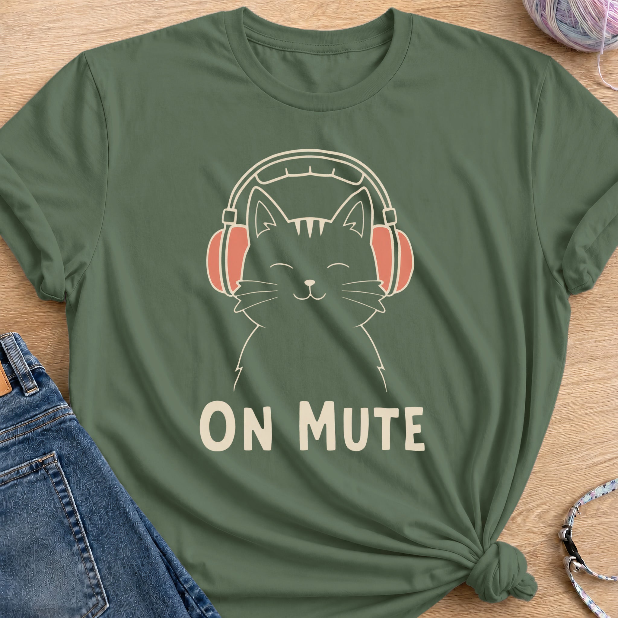 On Mute T-Shirt — Military Green