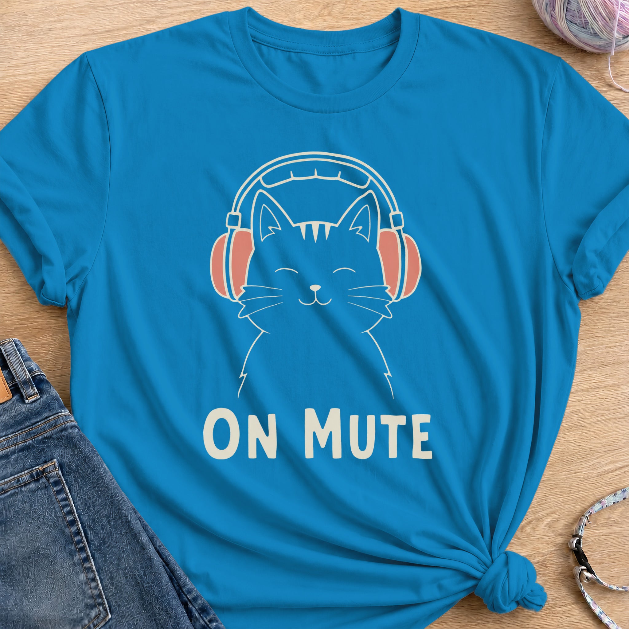 On Mute T-Shirt — Sapphire