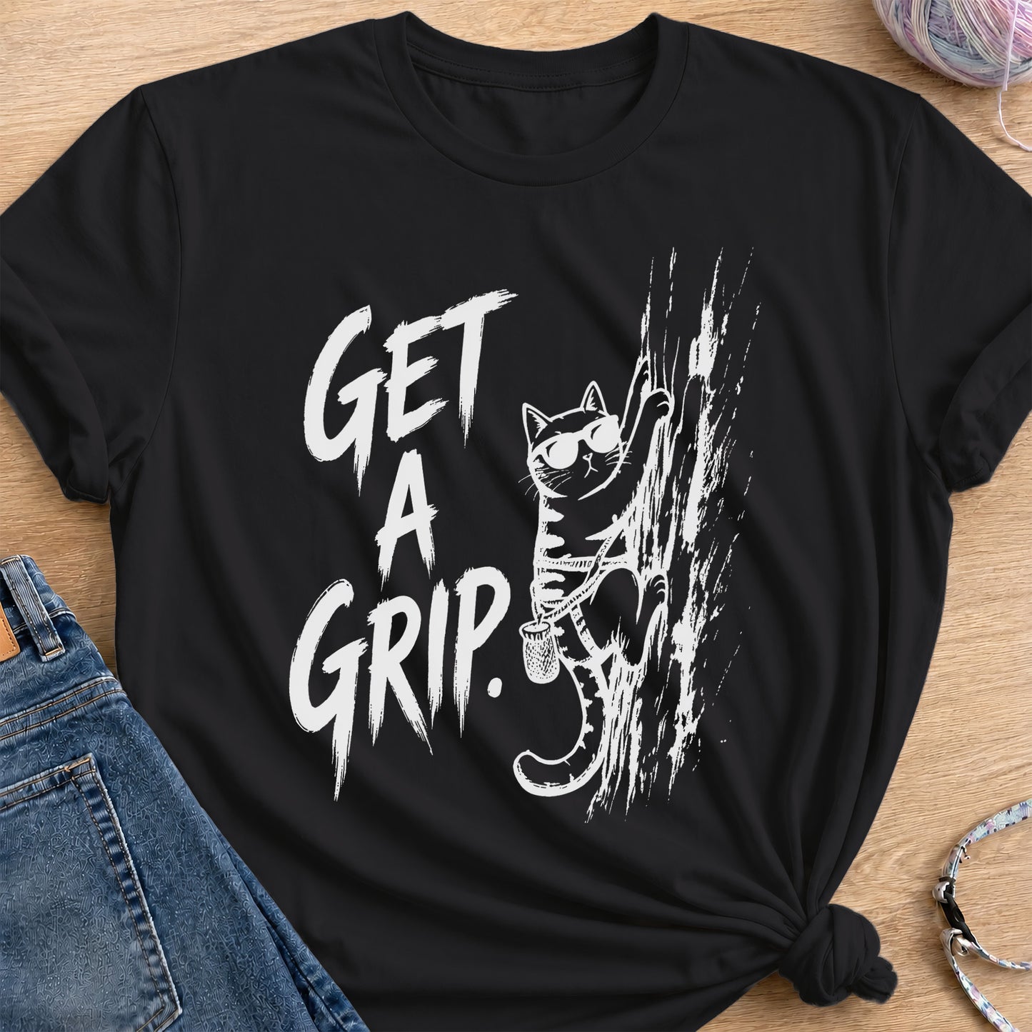 Get A Grip T-Shirt — Black