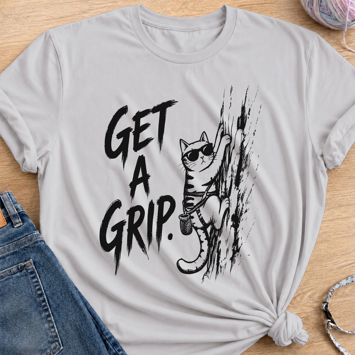 Get A Grip T-Shirt — Ice Grey