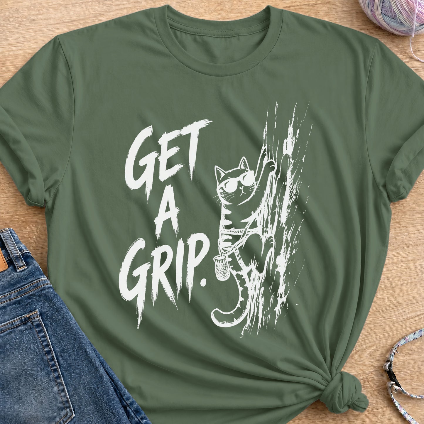 Get A Grip T-Shirt — Military Green