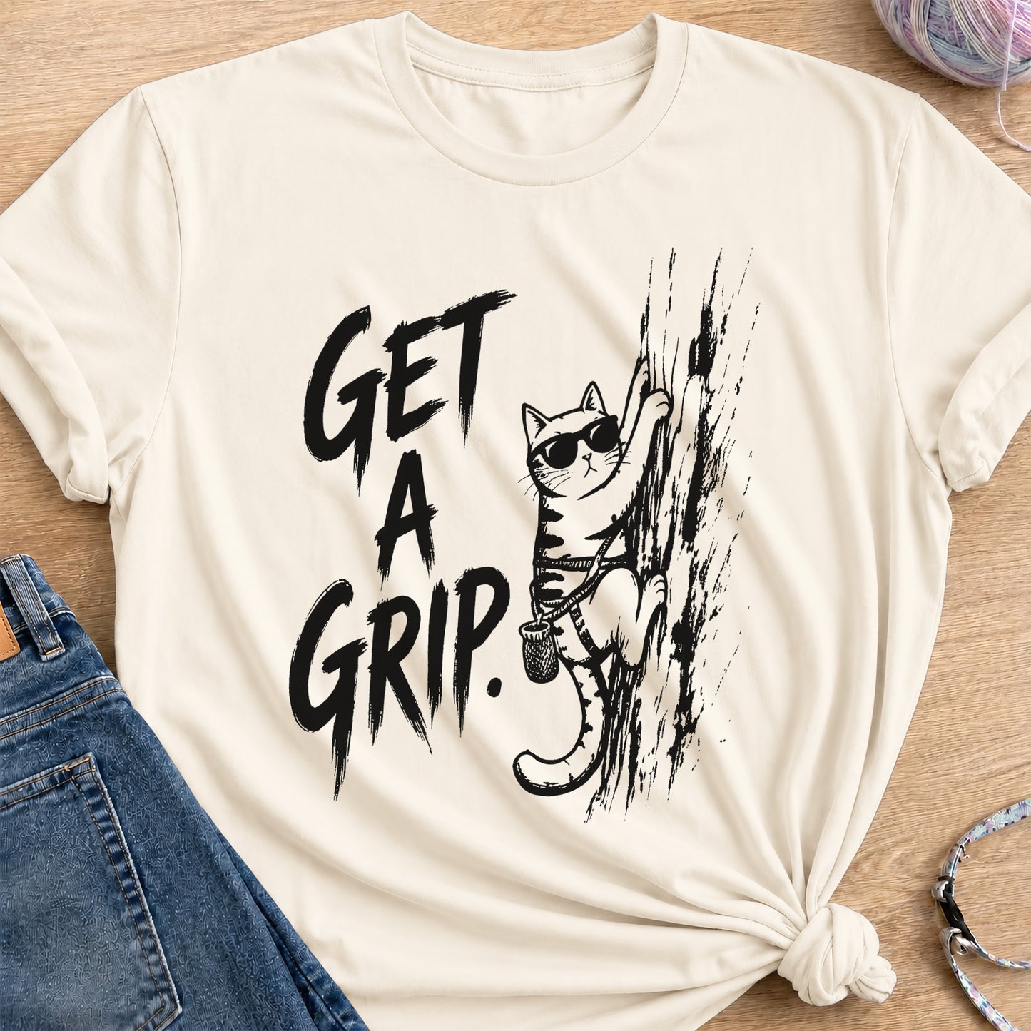 Get A Grip T-Shirt — Natural