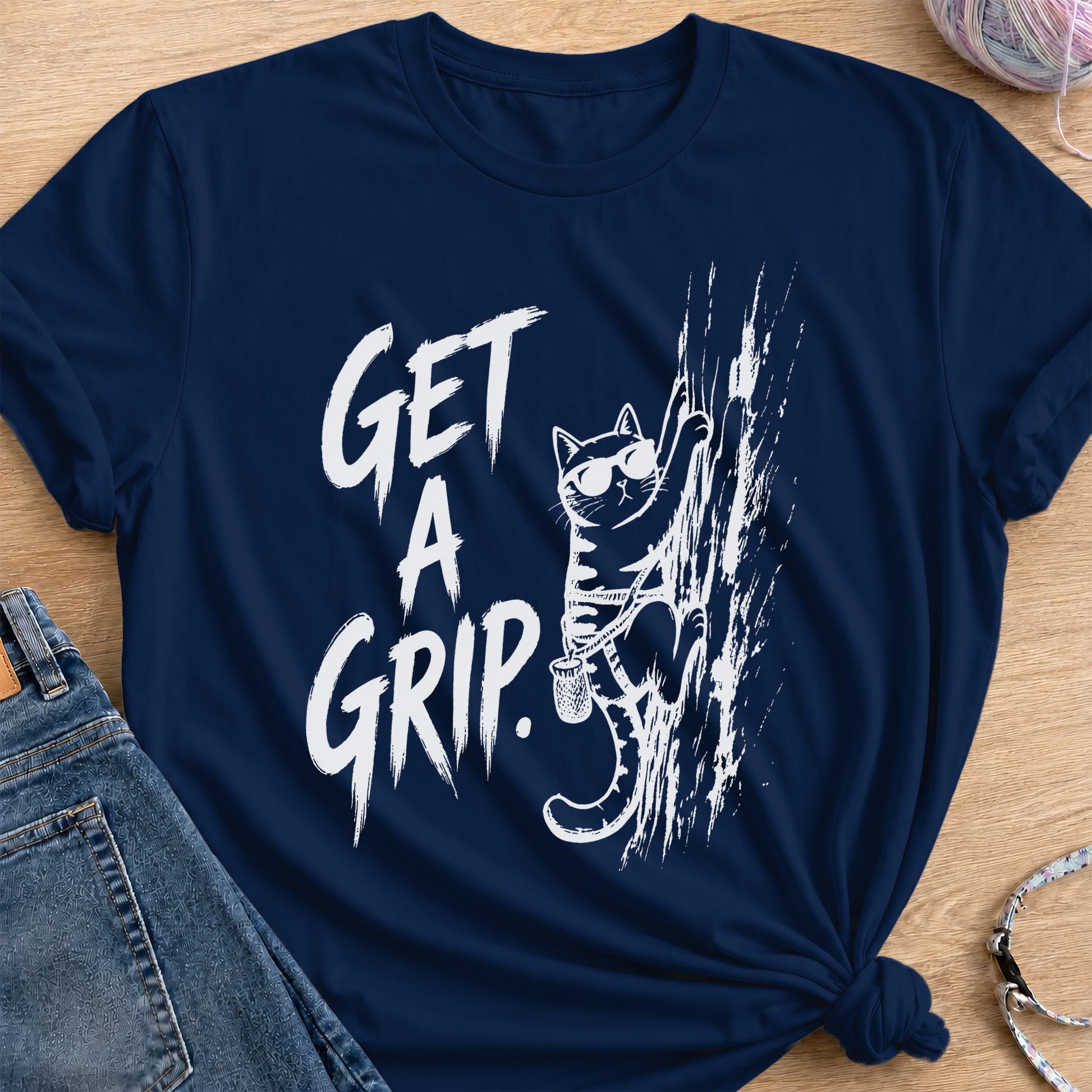 Get A Grip T-Shirt — Navy