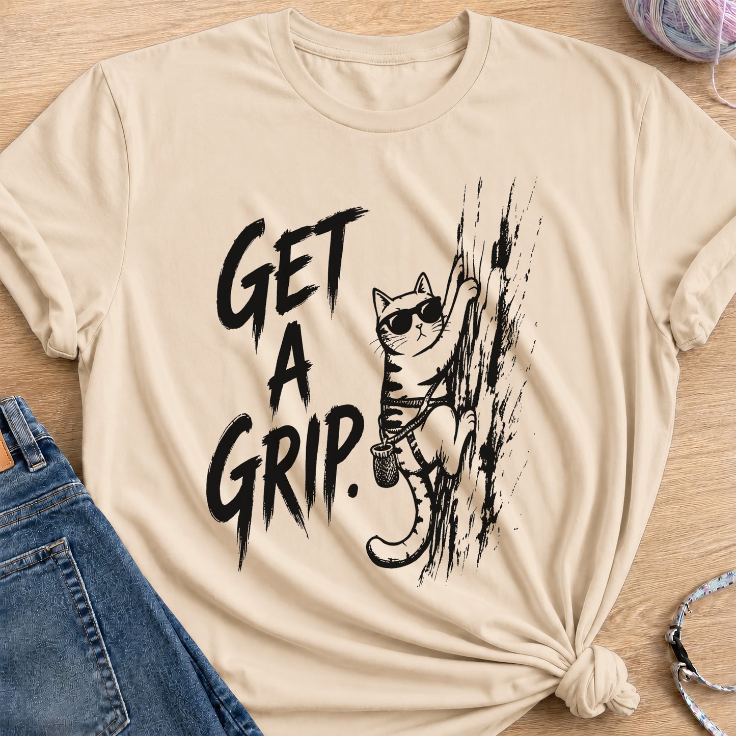 Get A Grip T-Shirt — Sand