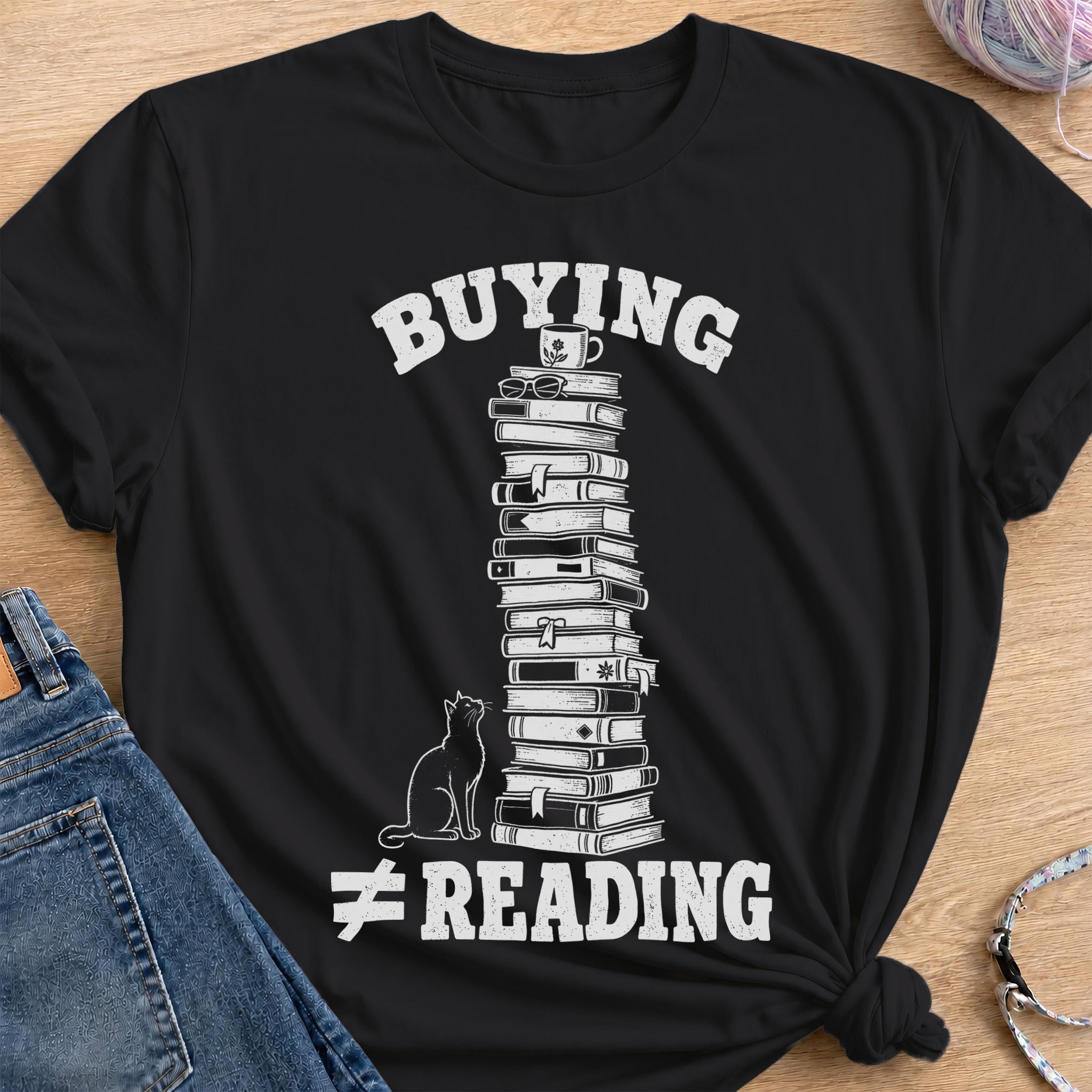 Book Tower T-Shirt — Black