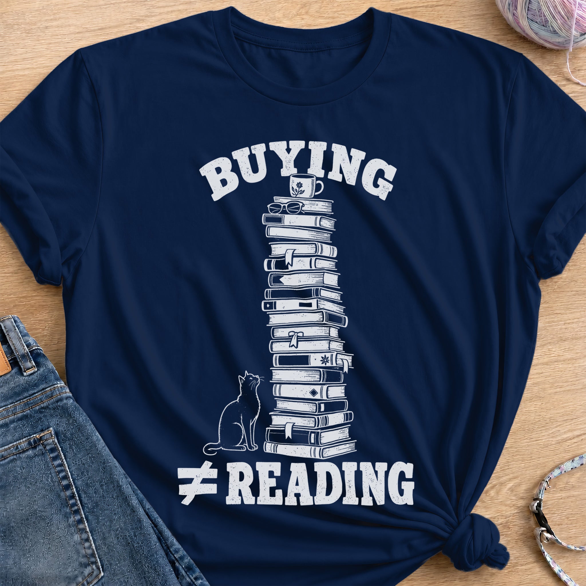 Book Tower T-Shirt — Navy