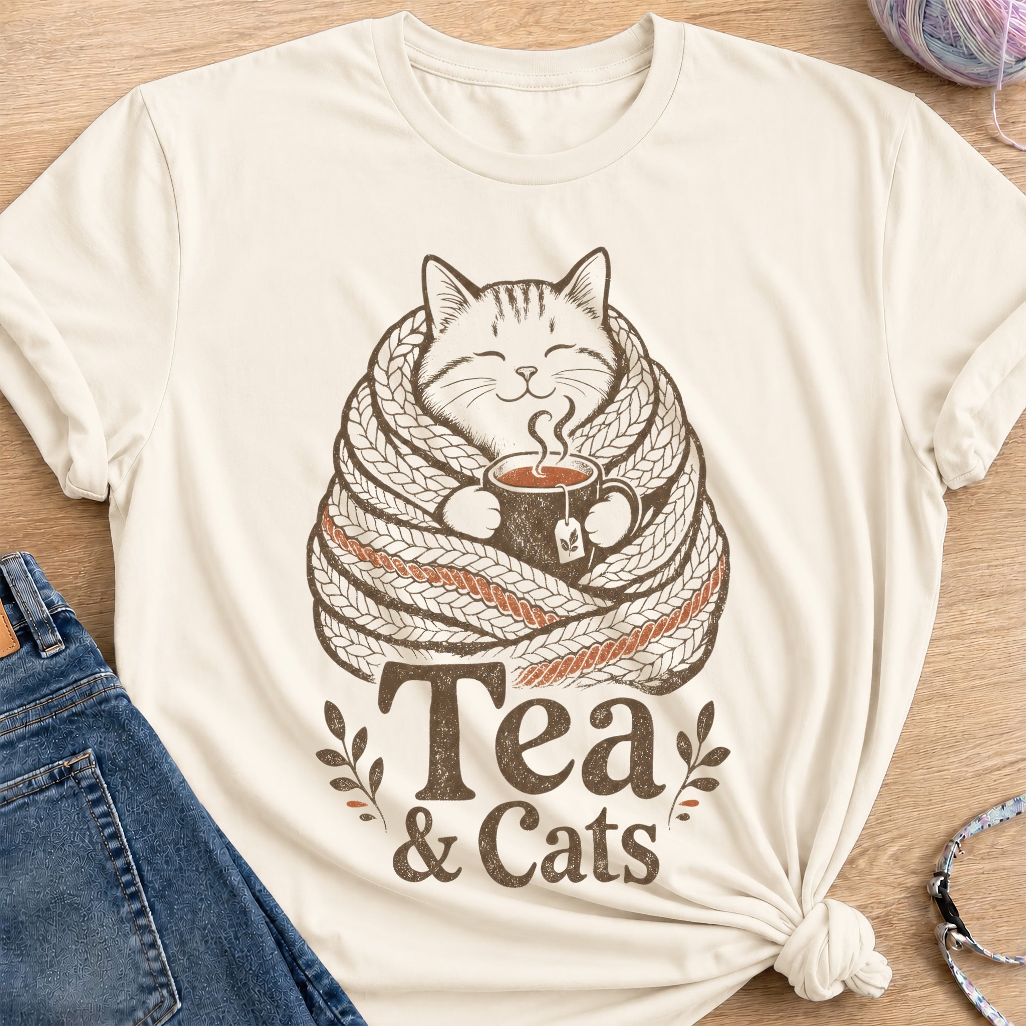 Tea & Cats T-Shirt — Natural