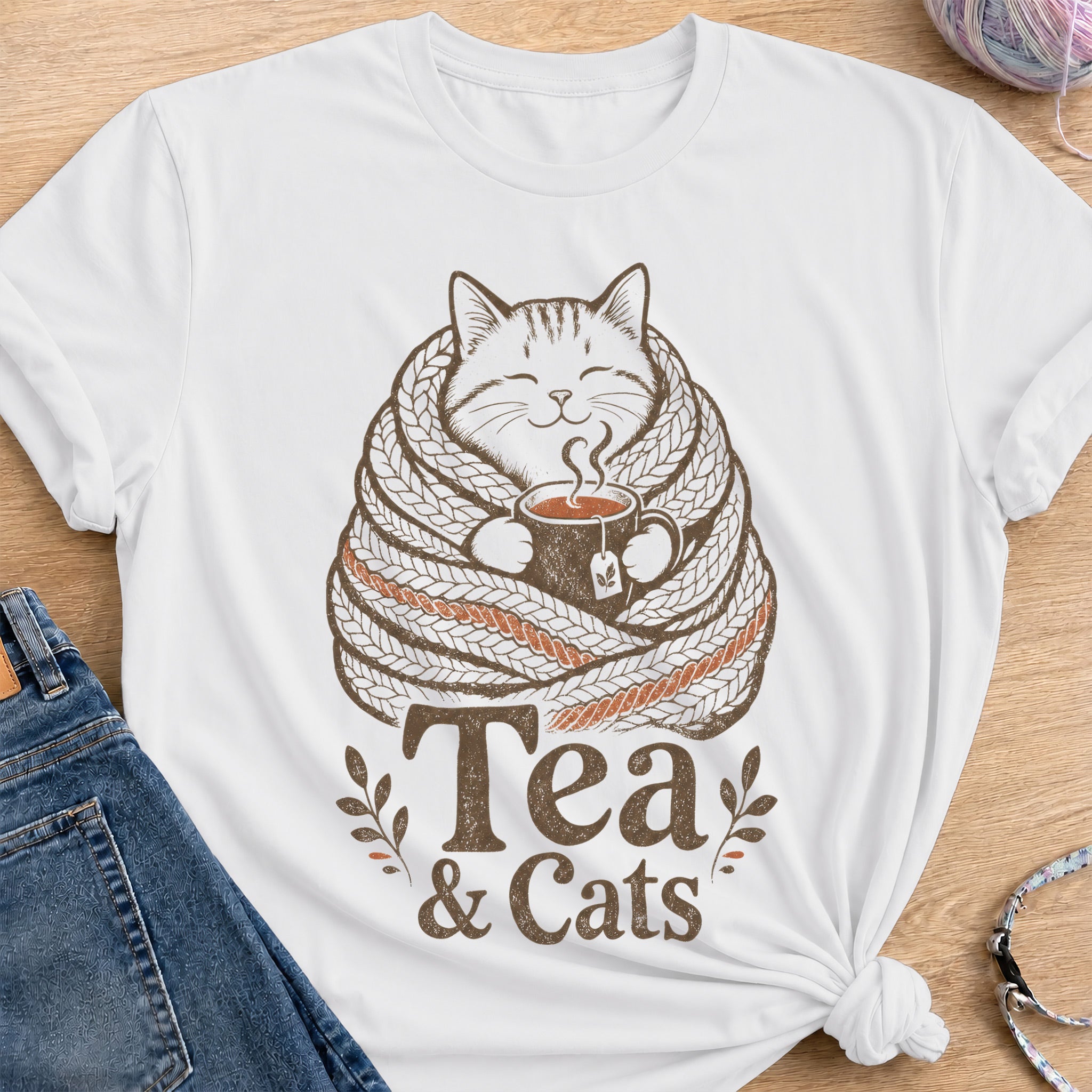 Tea & Cats T-Shirt — White