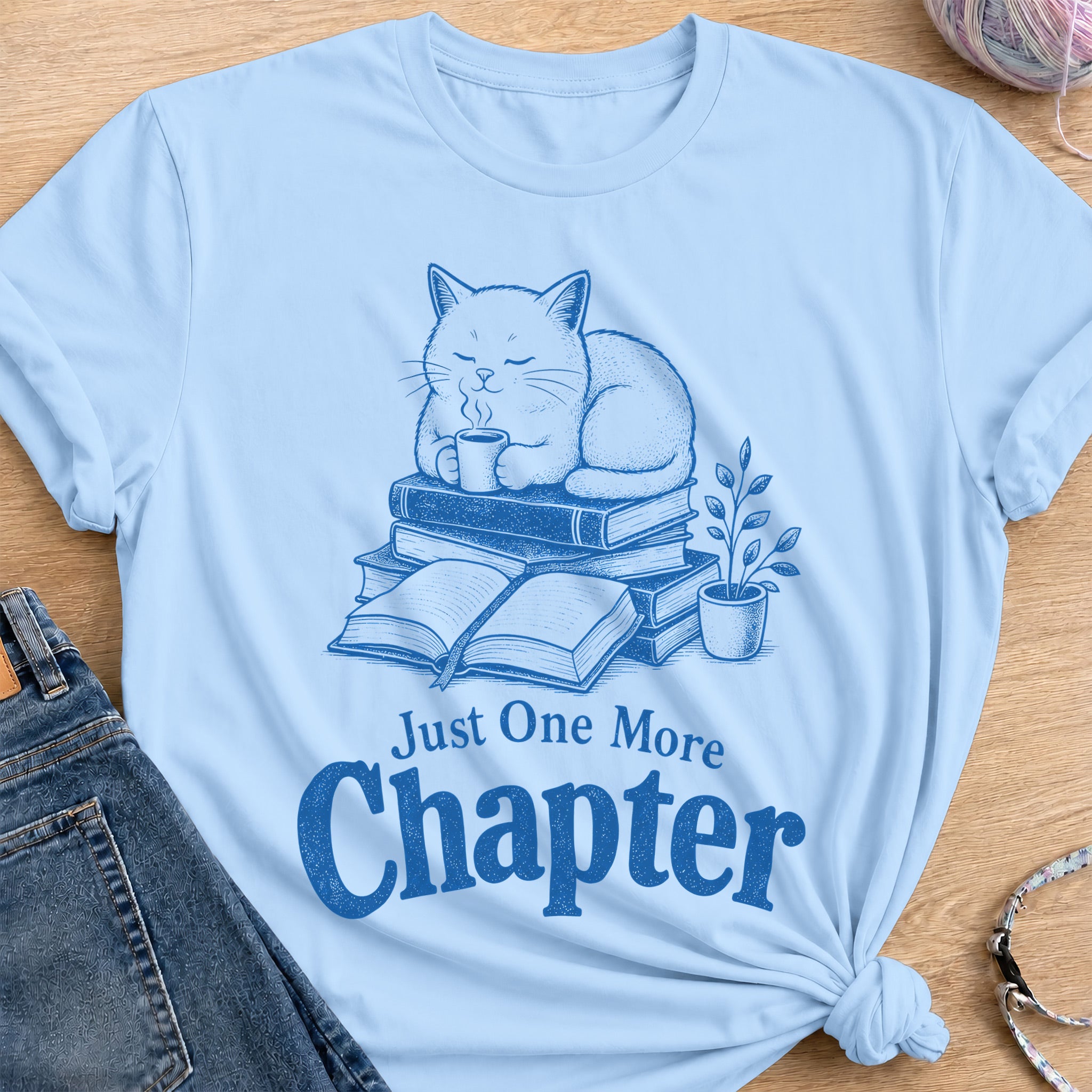 Bookworm T-Shirt — Light Blue