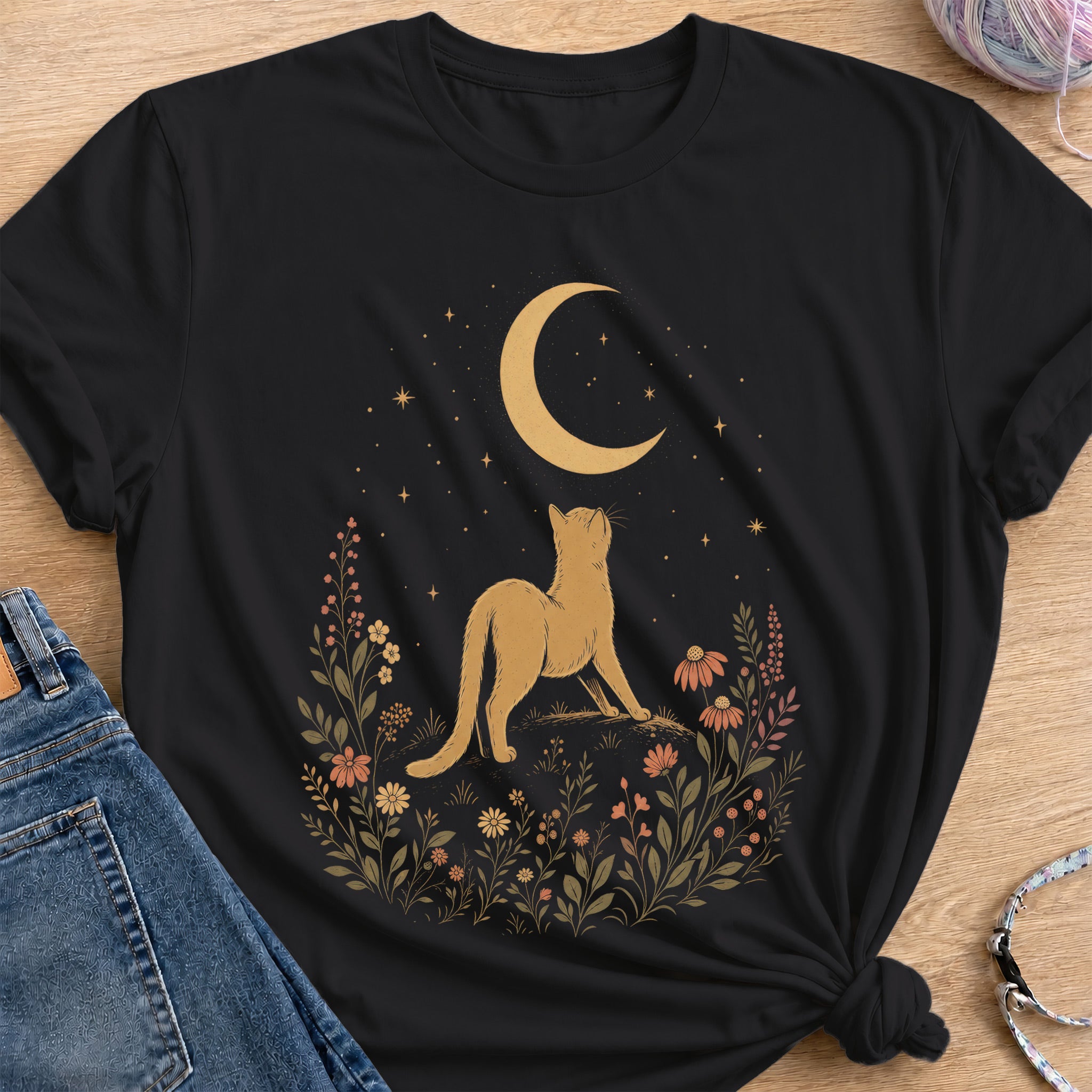 Moonlit Stretch T-Shirt — Black