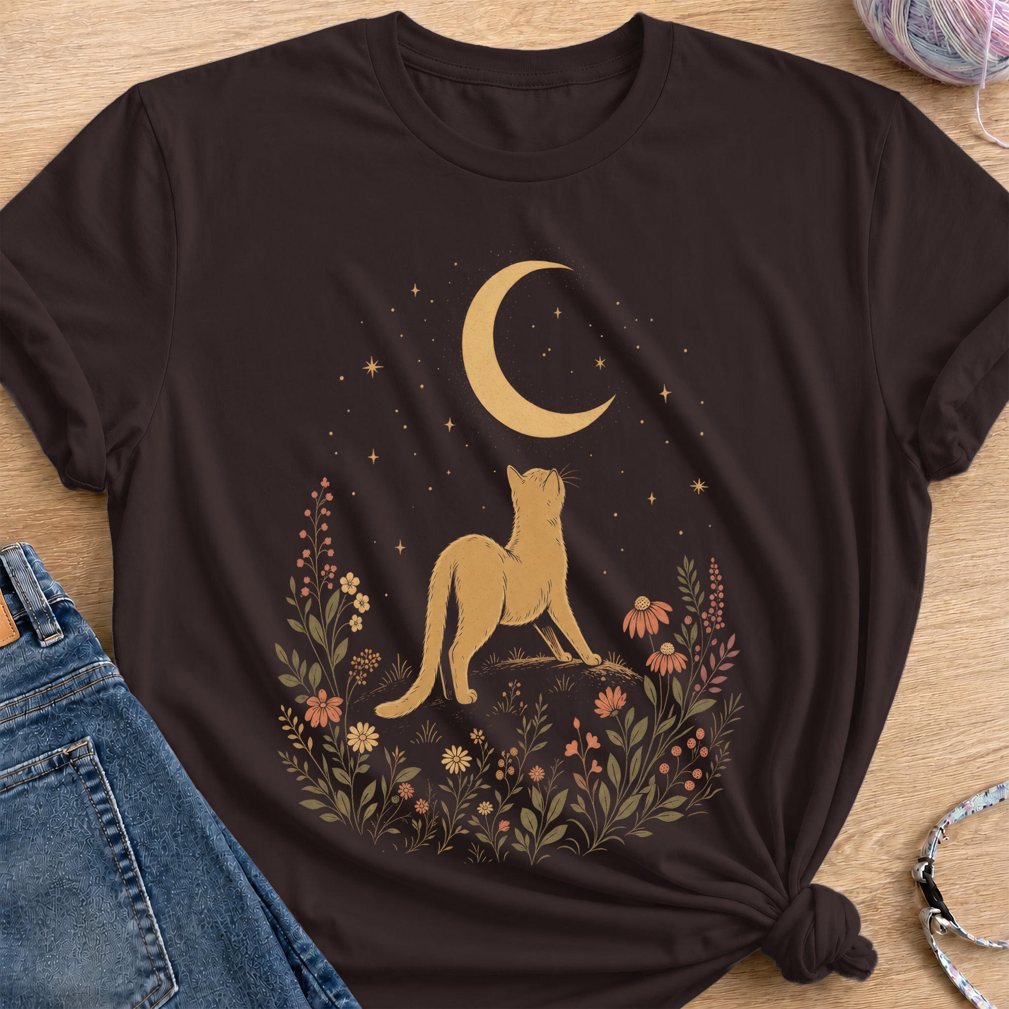 Moonlit Stretch T-Shirt — Dark Chocolate