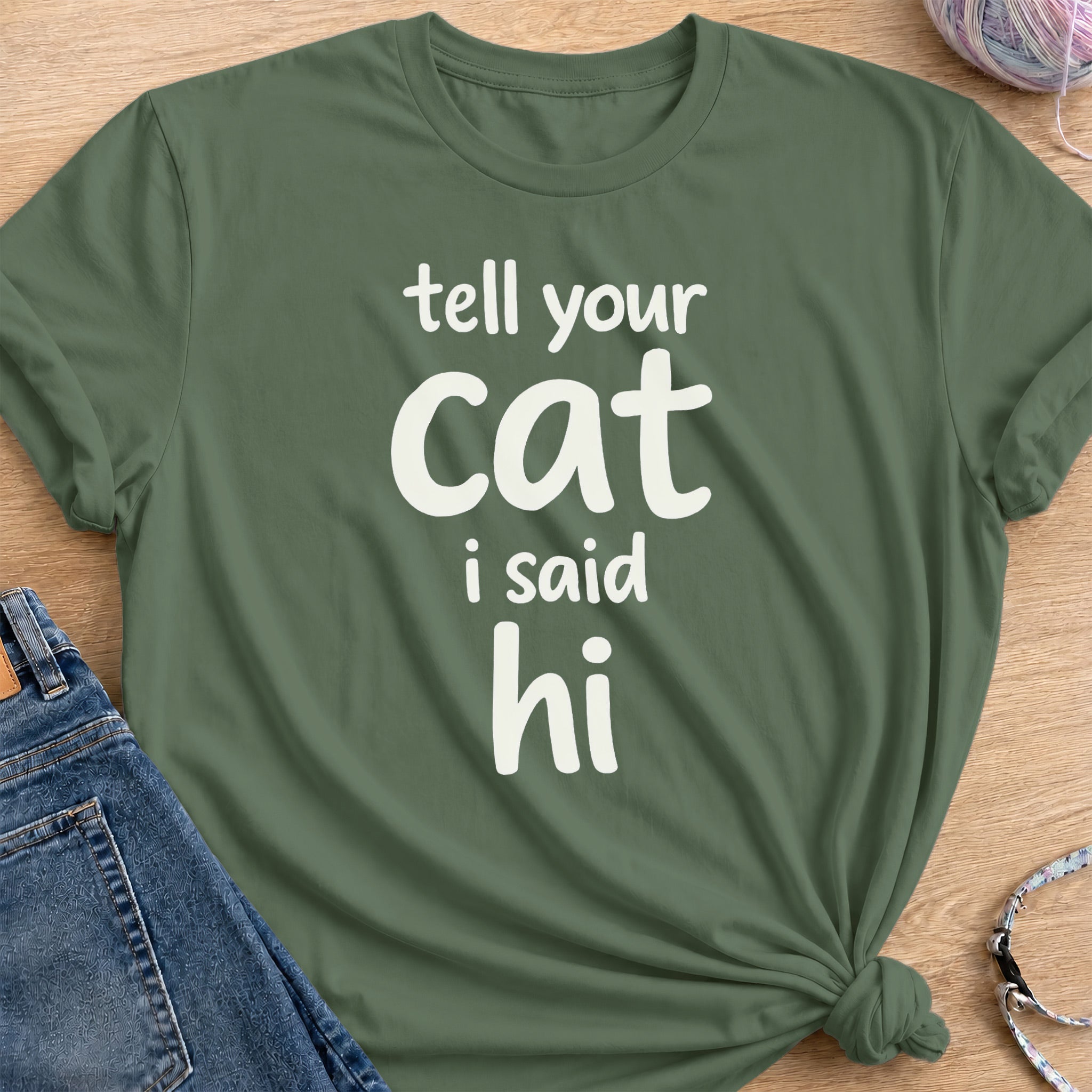 Greeting T-Shirt — Military Green