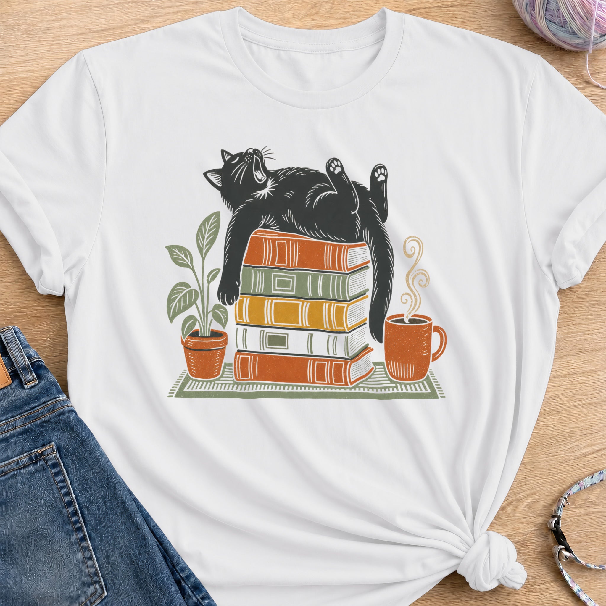 Lazy Cat T-Shirt — White