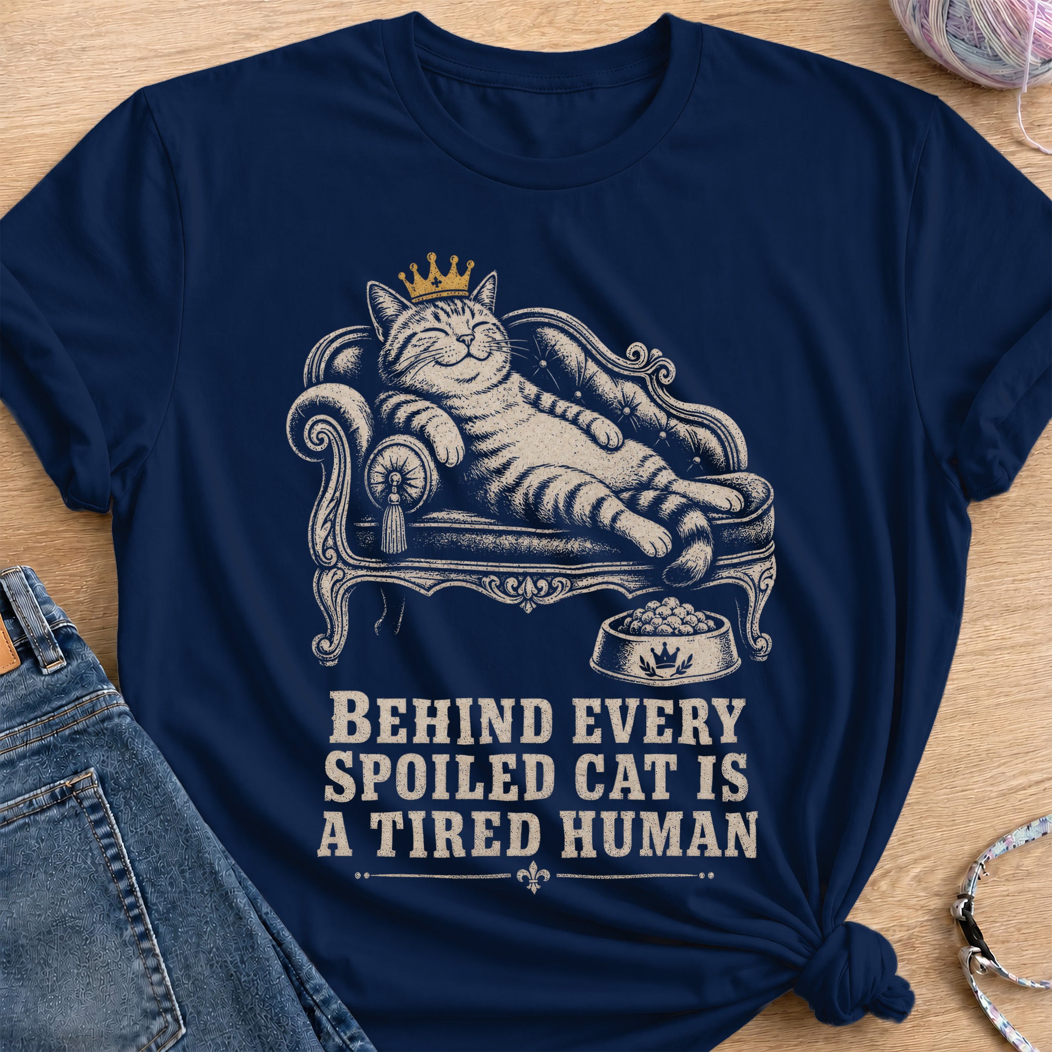 Tired Human T-Shirt — Navy