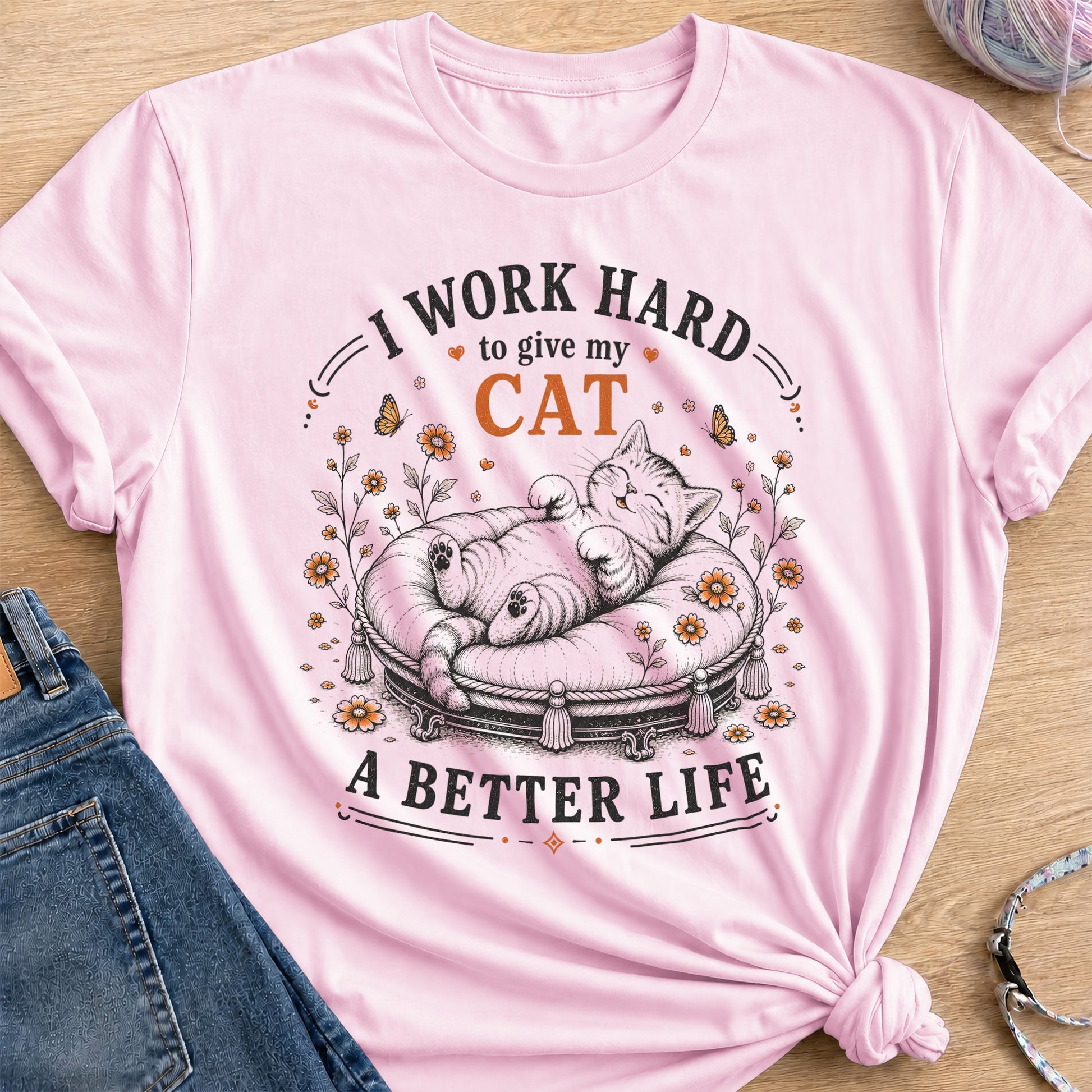Working Hard T-Shirt — Light Pink