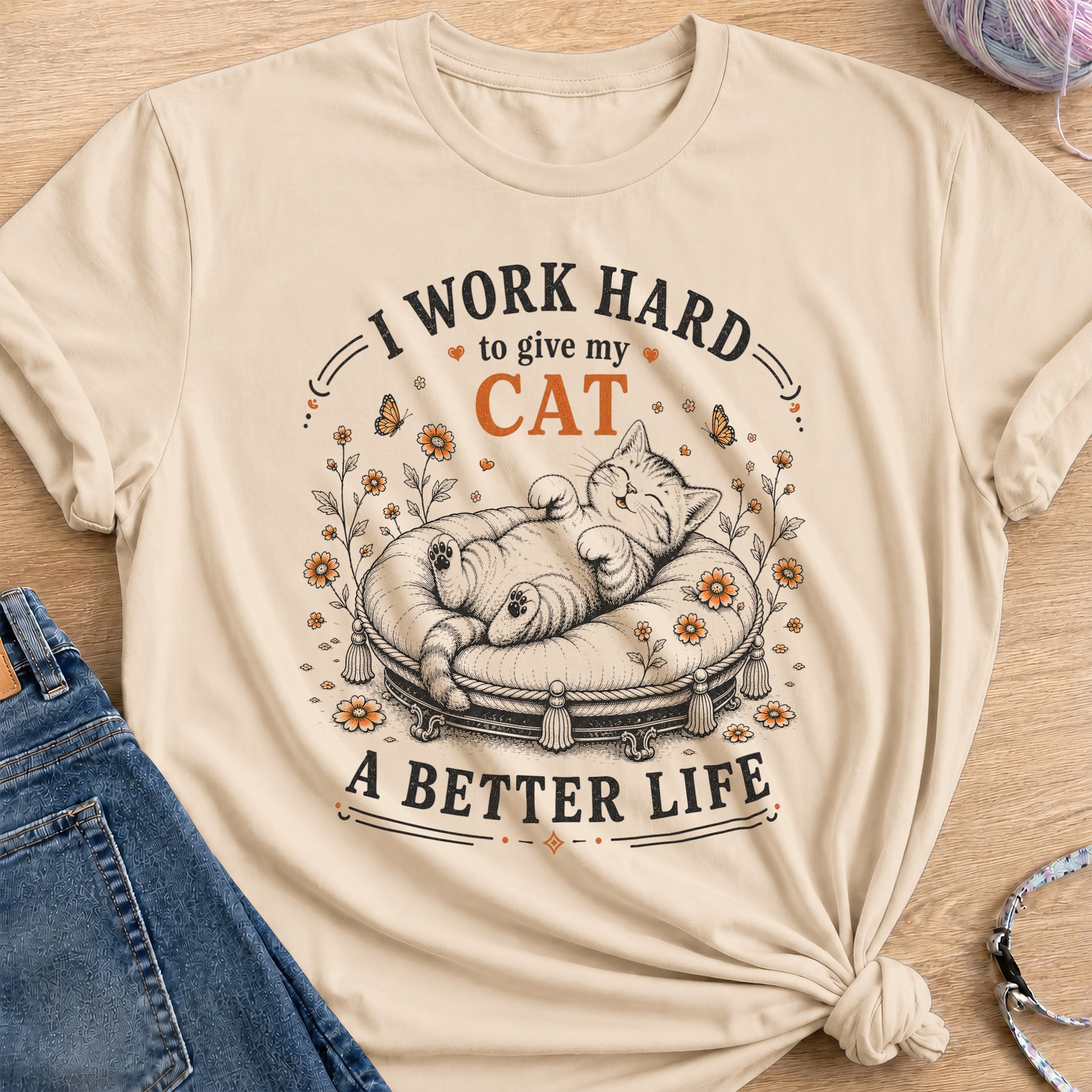 Working Hard T-Shirt — Sand