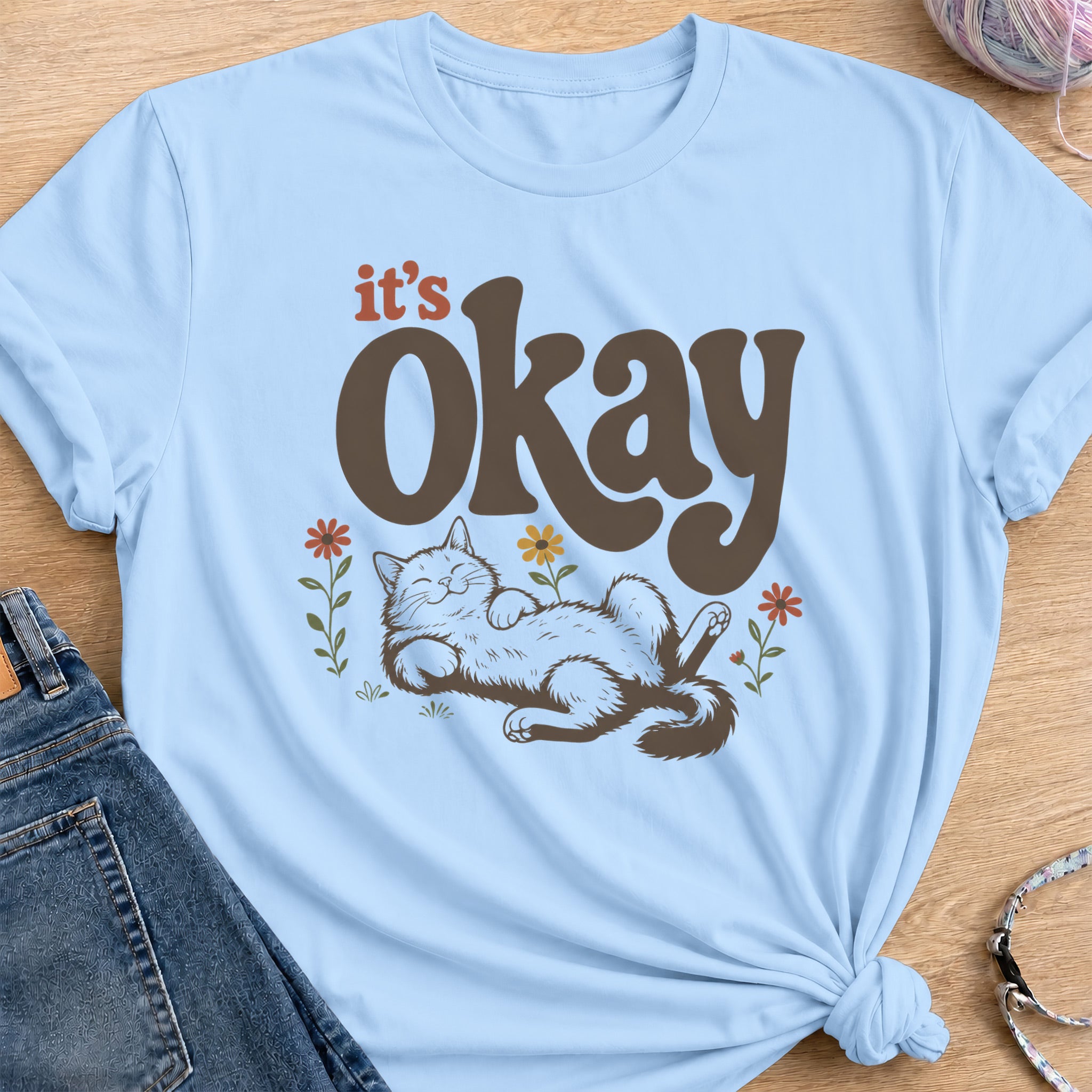 Okay T-Shirt — Light Blue
