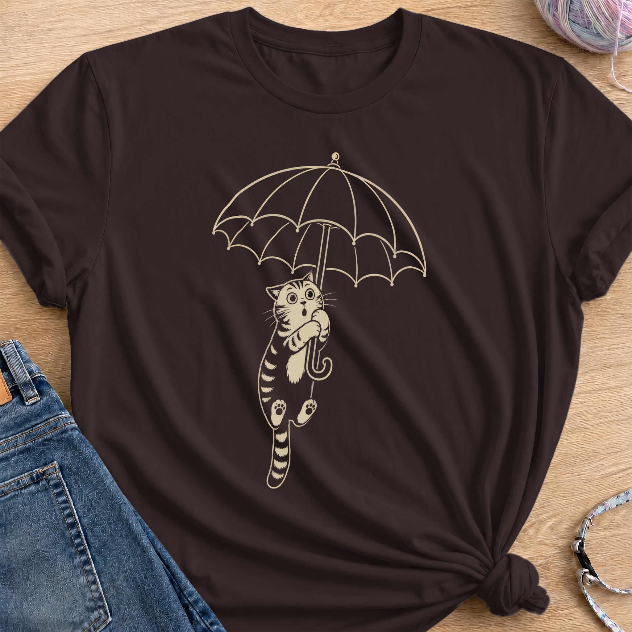 Umbrella T-Shirt — Dark Chocolate