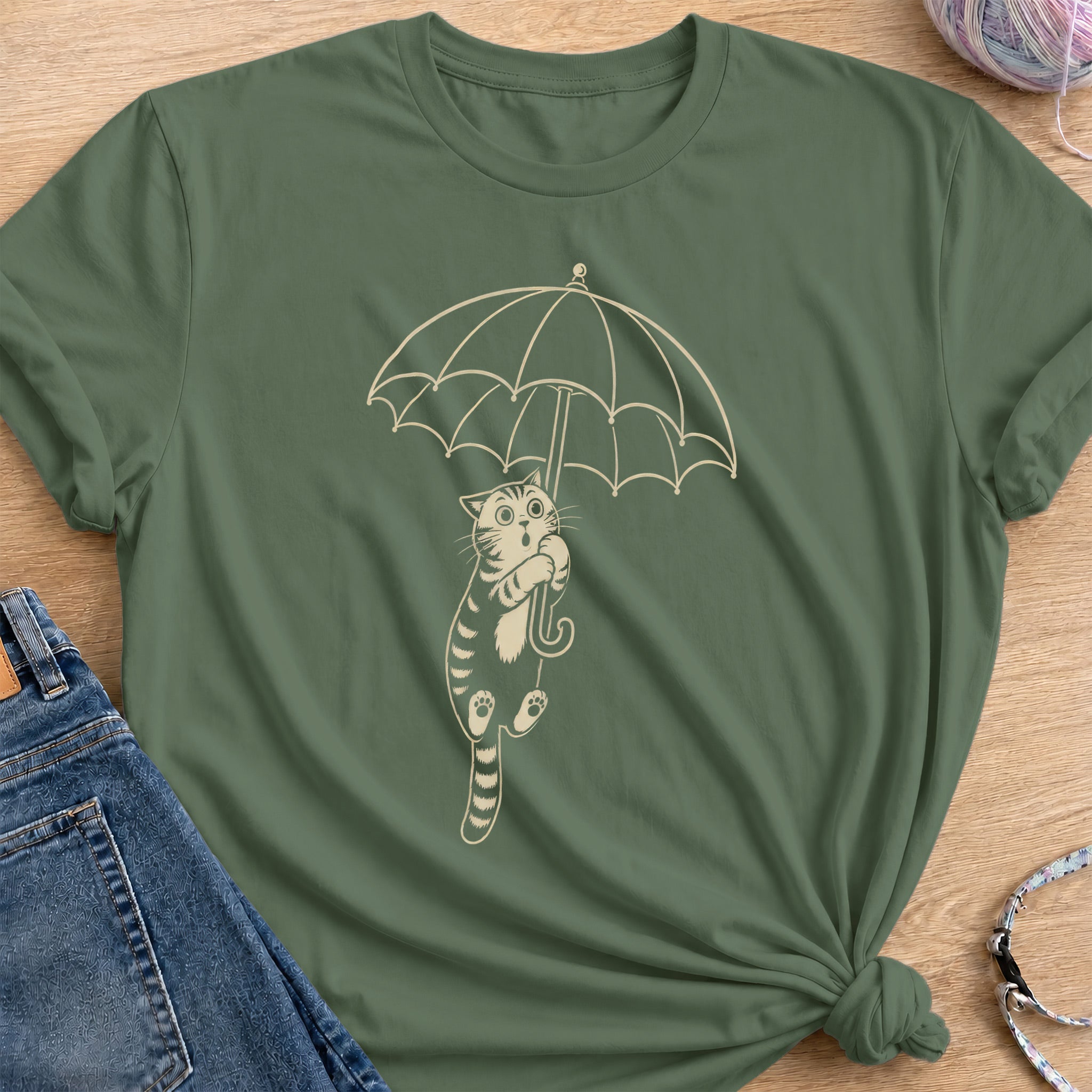 Umbrella T-Shirt — Military Green