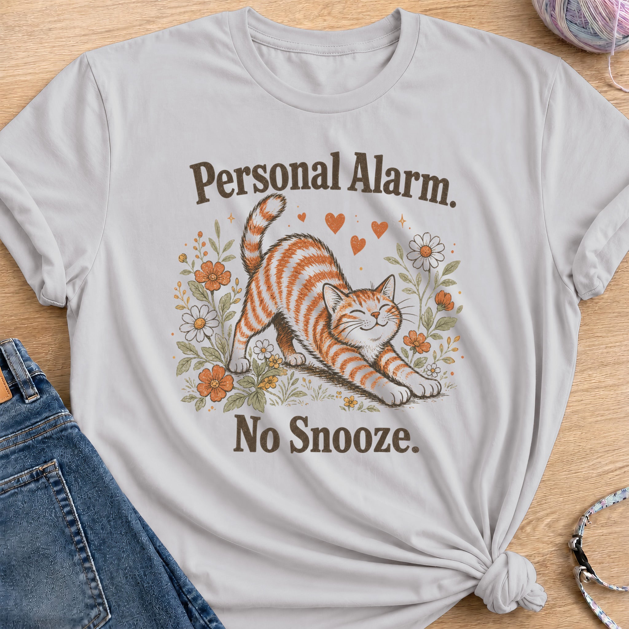Personal Alarm T-Shirt — Ice Grey
