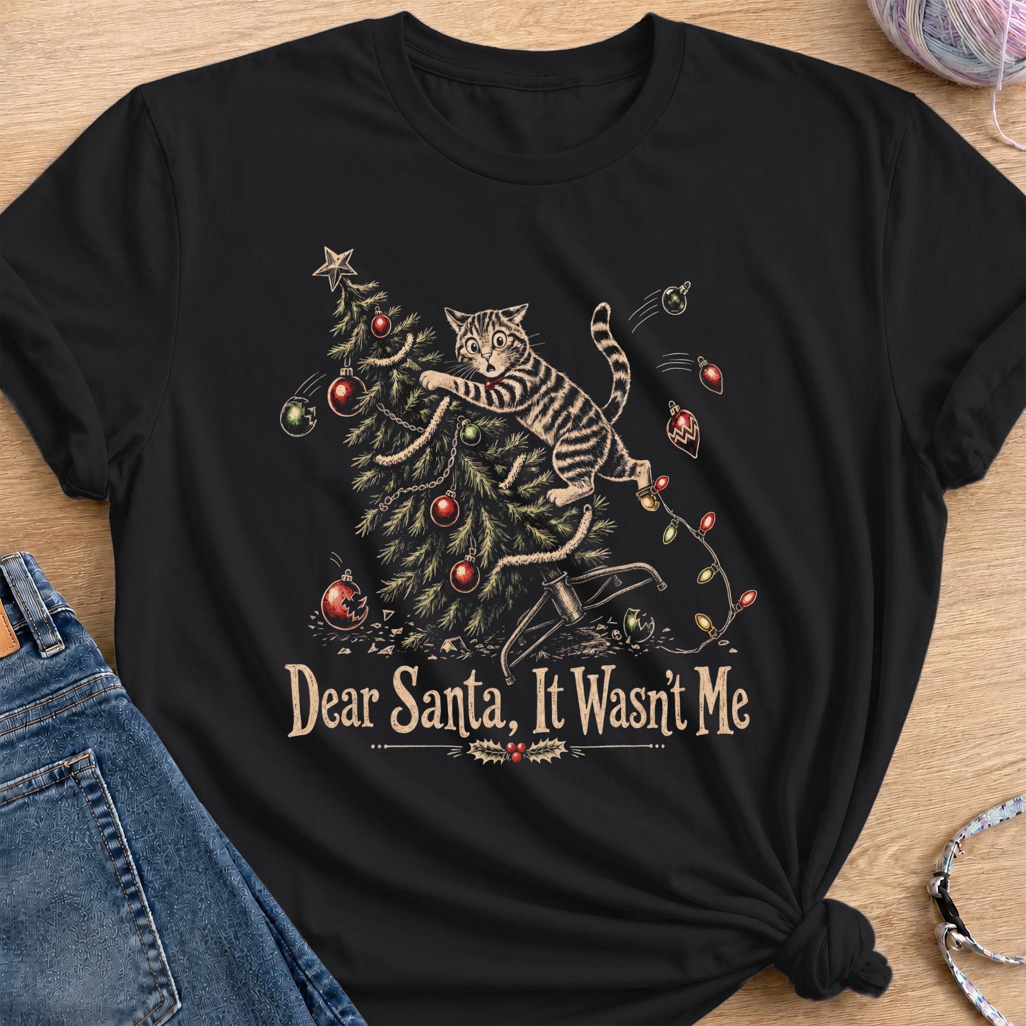 Dear Santa T-Shirt — Black