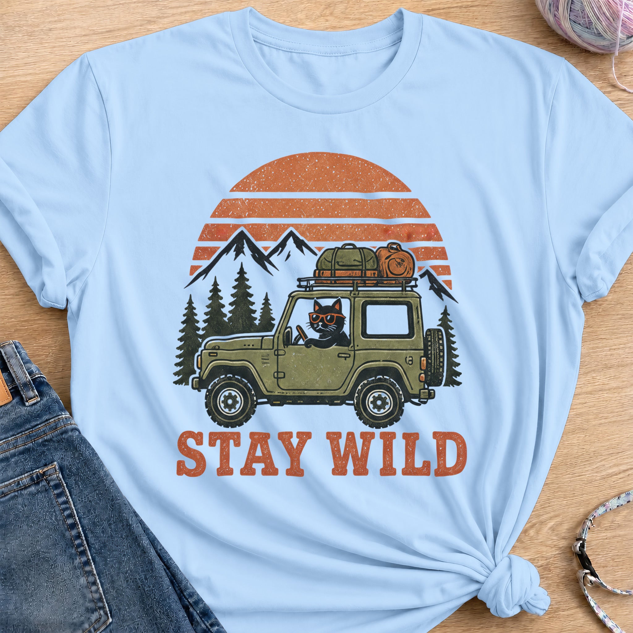 Stay Wild T-Shirt — Light Blue