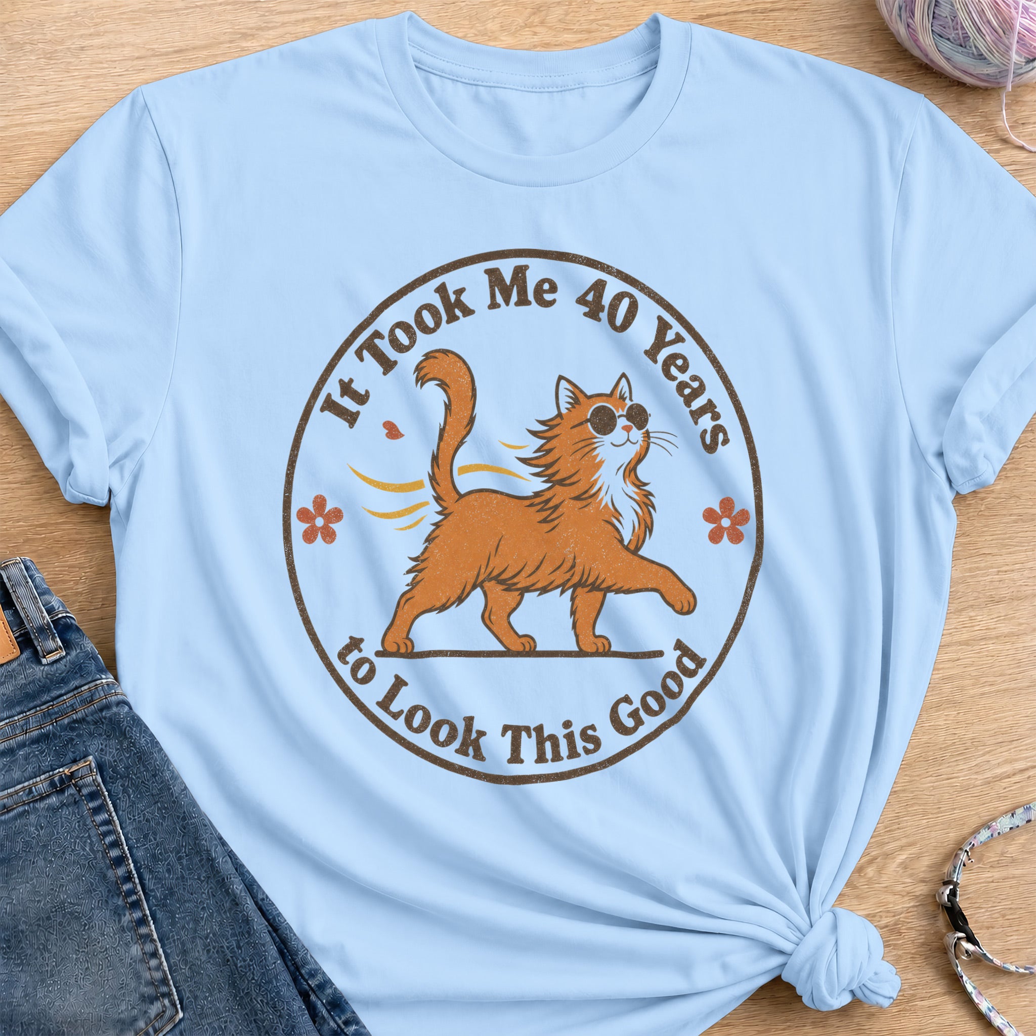 Fabulous Forty T-Shirt — Light Blue