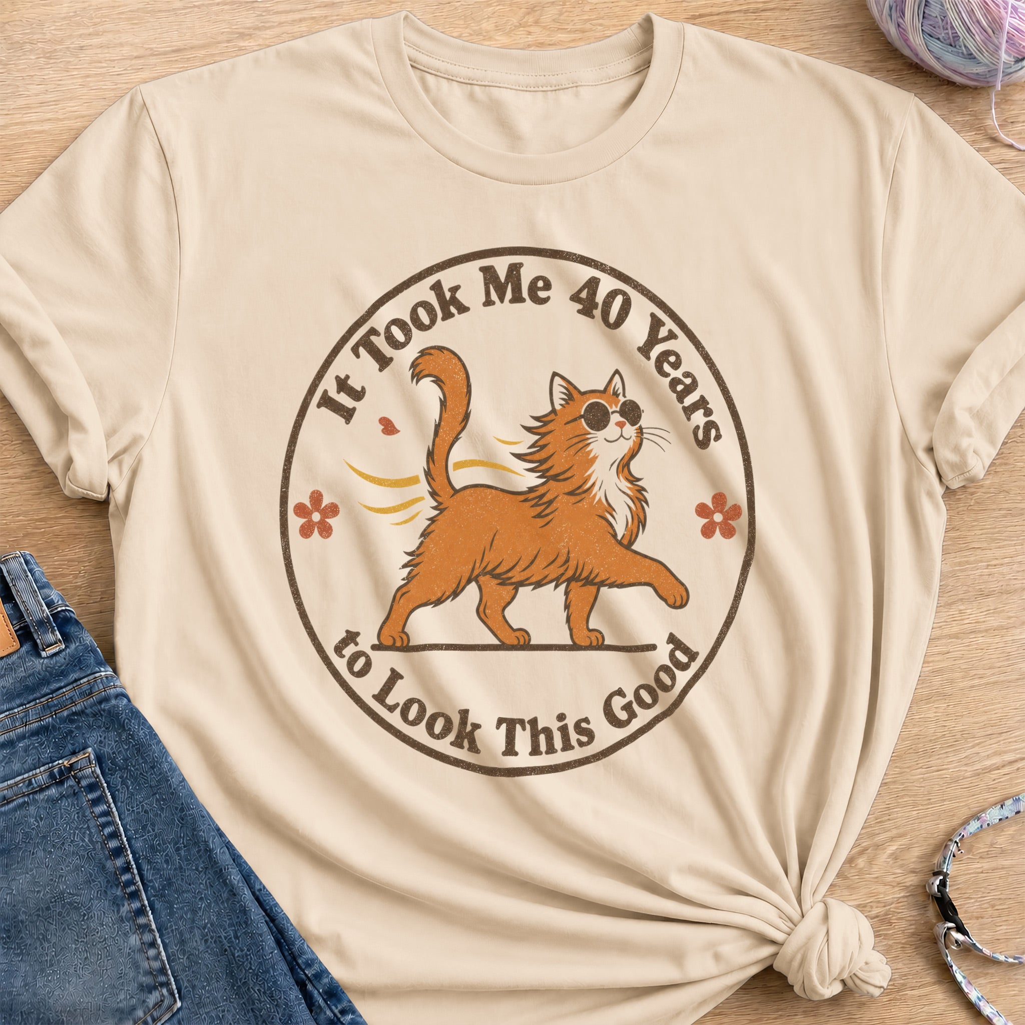 Fabulous Forty T-Shirt — Sand