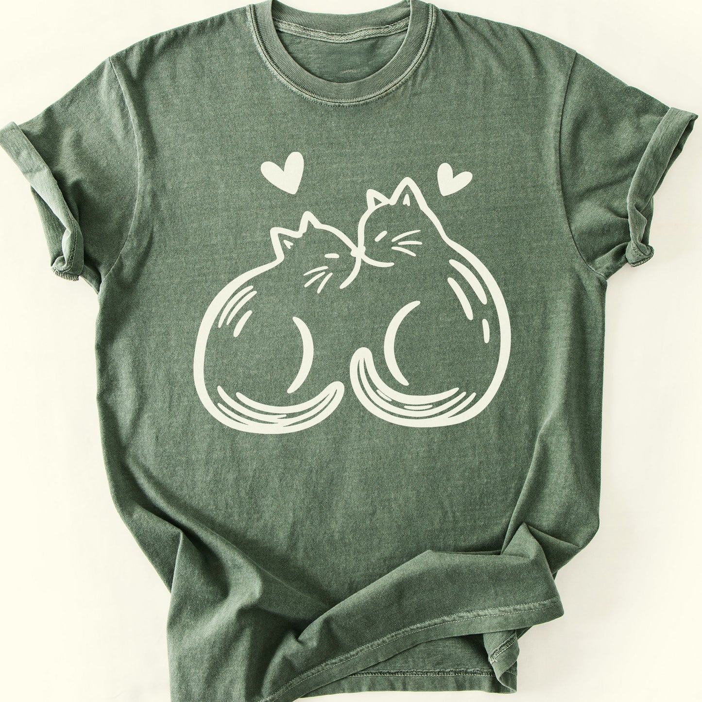 Purrfect Pair T-Shirt — Moss