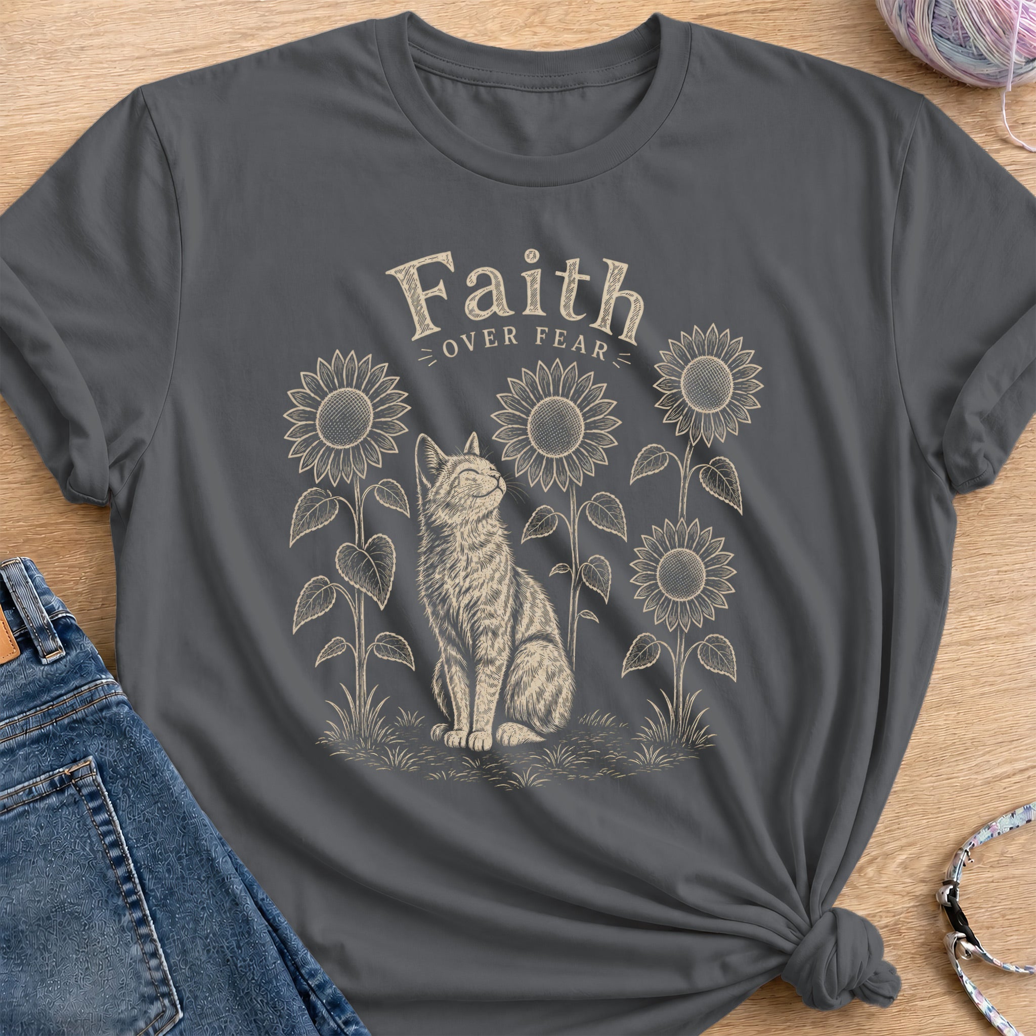 Faith Over Fear T-Shirt — Charcoal