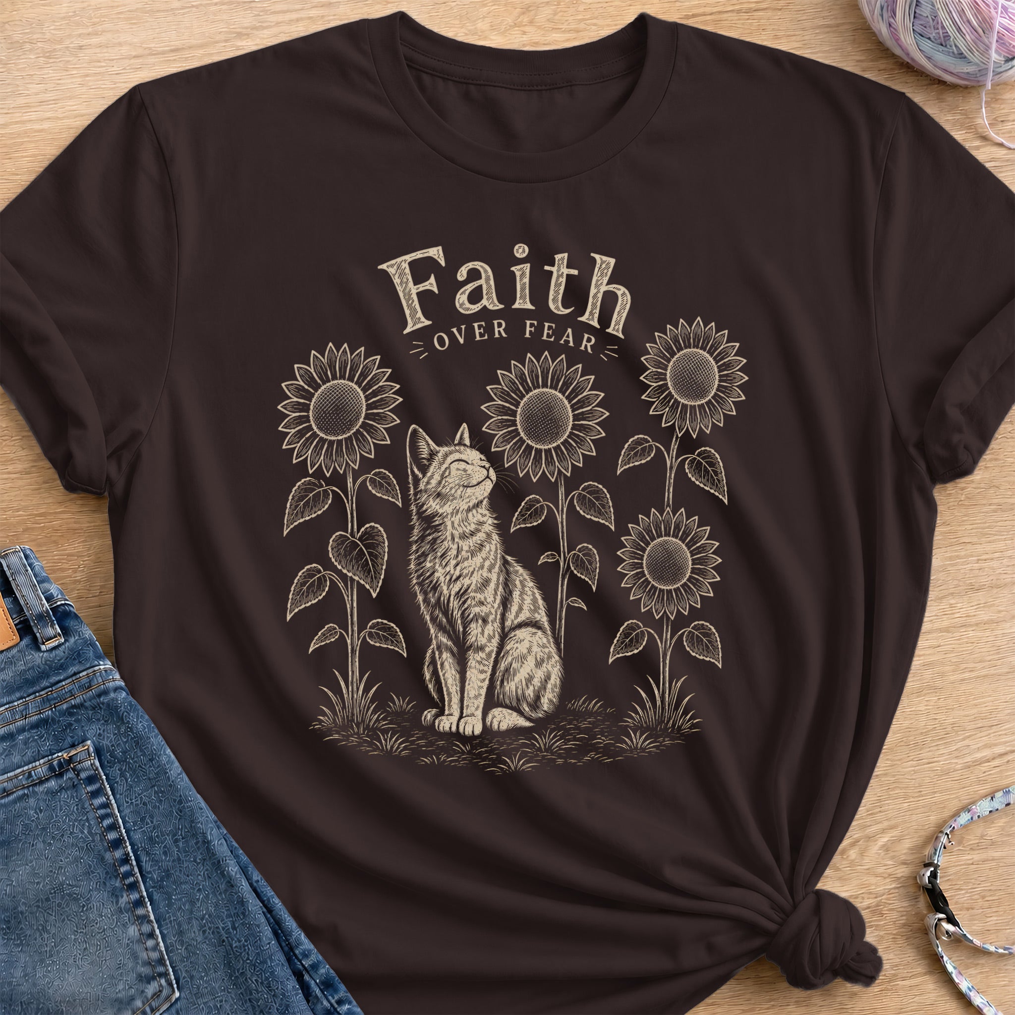 Faith Over Fear T-Shirt — Dark Chocolate