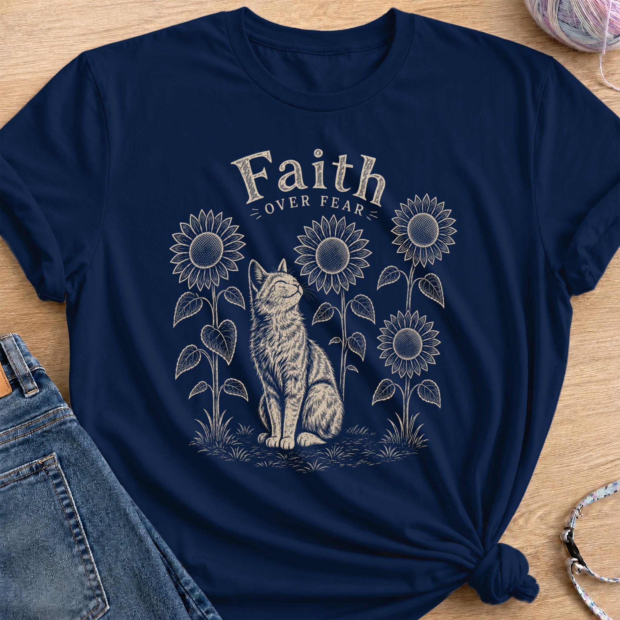 Faith Over Fear T-Shirt — Navy