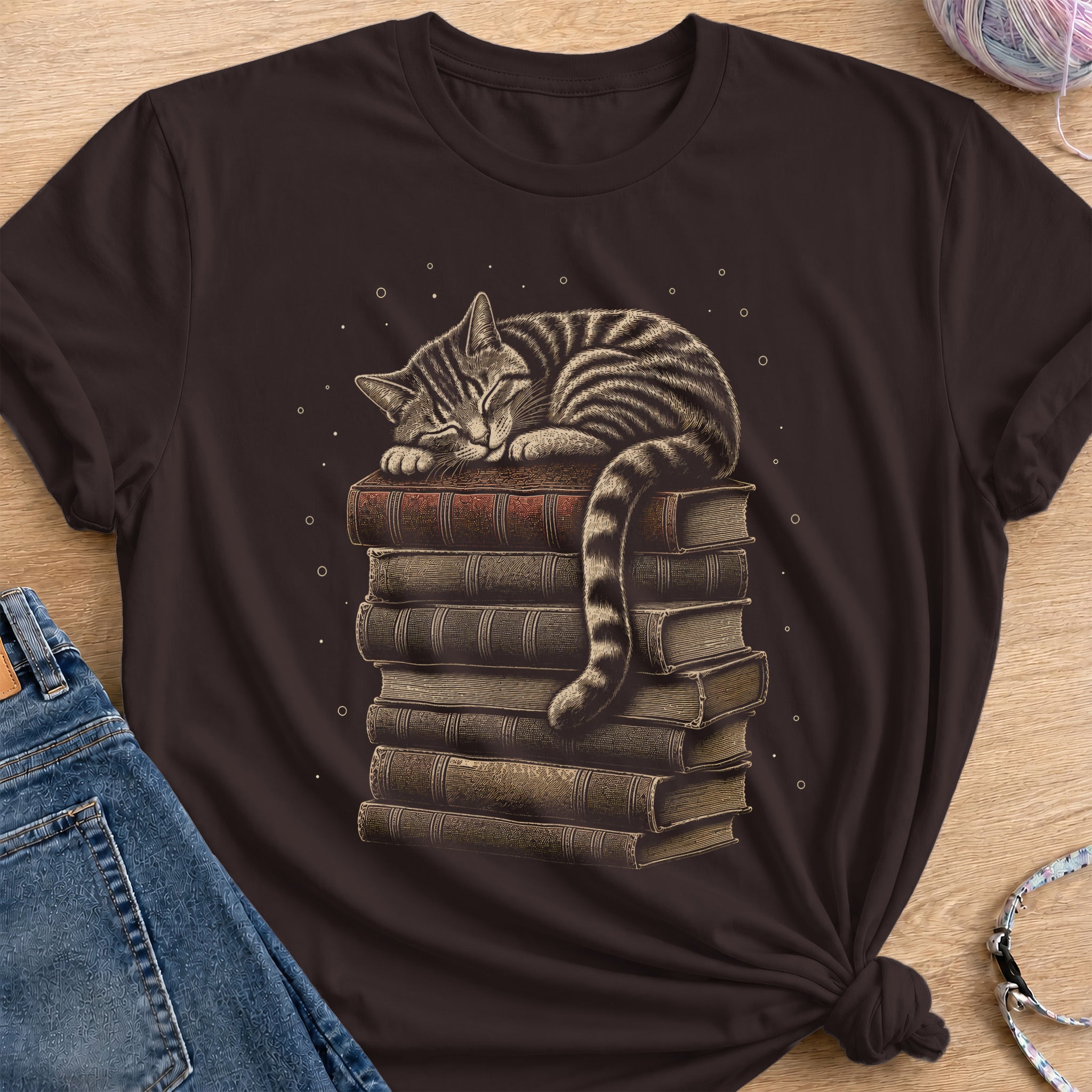 Bookish Nap T-Shirt — Dark Chocolate