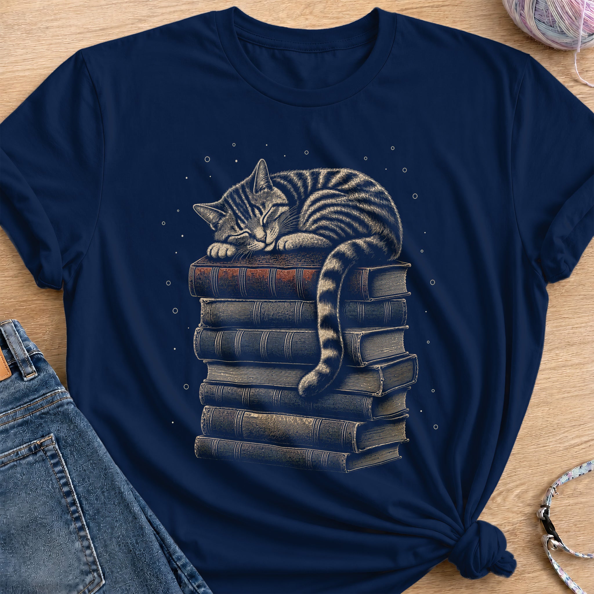 Bookish Nap T-Shirt — Navy