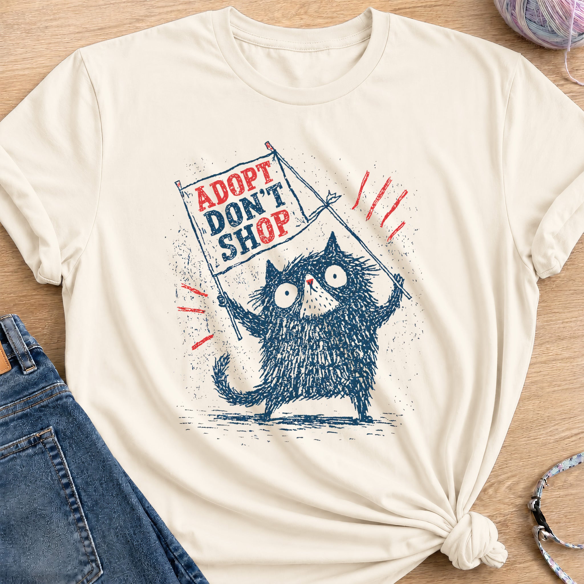 Adopt Don't Shop T-Shirt — Natural